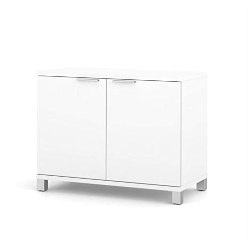 Atlin Designs 2-Door White Storage Cabinet - Organize Bedroom, Living Room & Office with Space-Saving Furniture