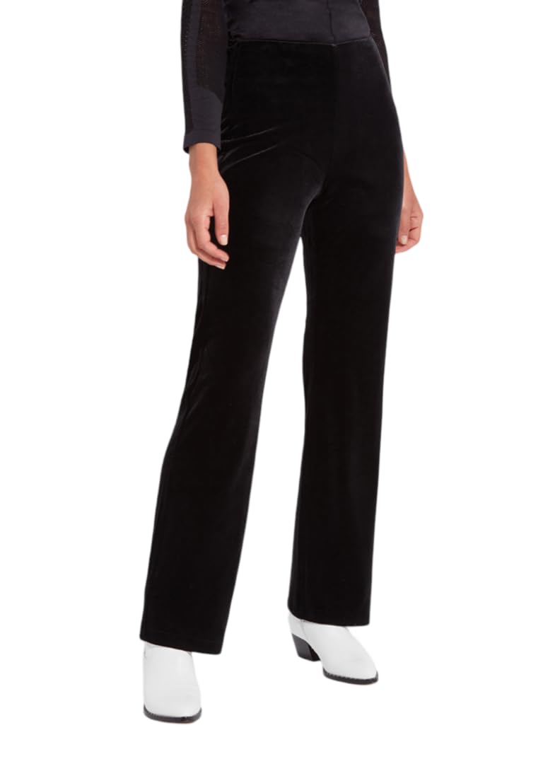 Lyssé Women's Velvet Pants - High Waisted Stretch Velvet Trousers with Comfortable Elastic Waistband | Perfect for Work, Parties & Casual Wear