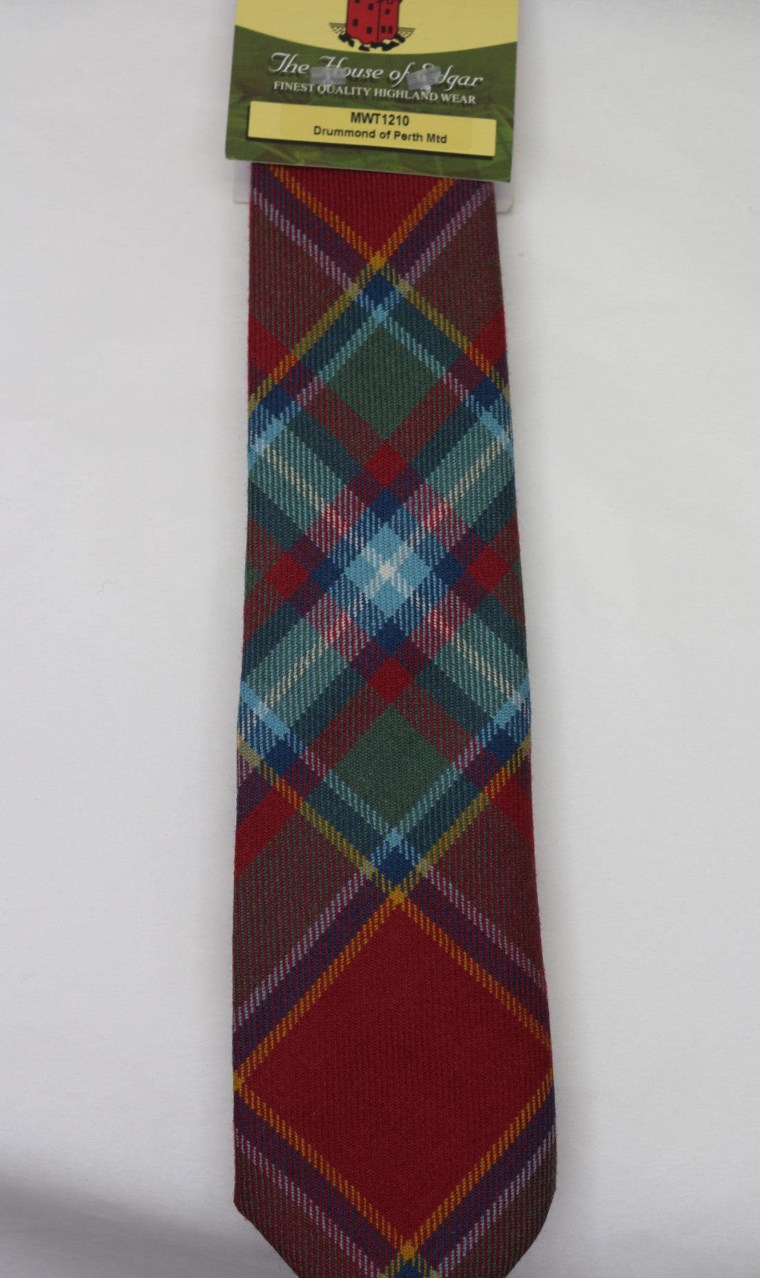 Drummond of Perth Muted Tartan Tie | Classic Scottish Plaid Necktie for Men | Perfect for Weddings, Office & Formal Events