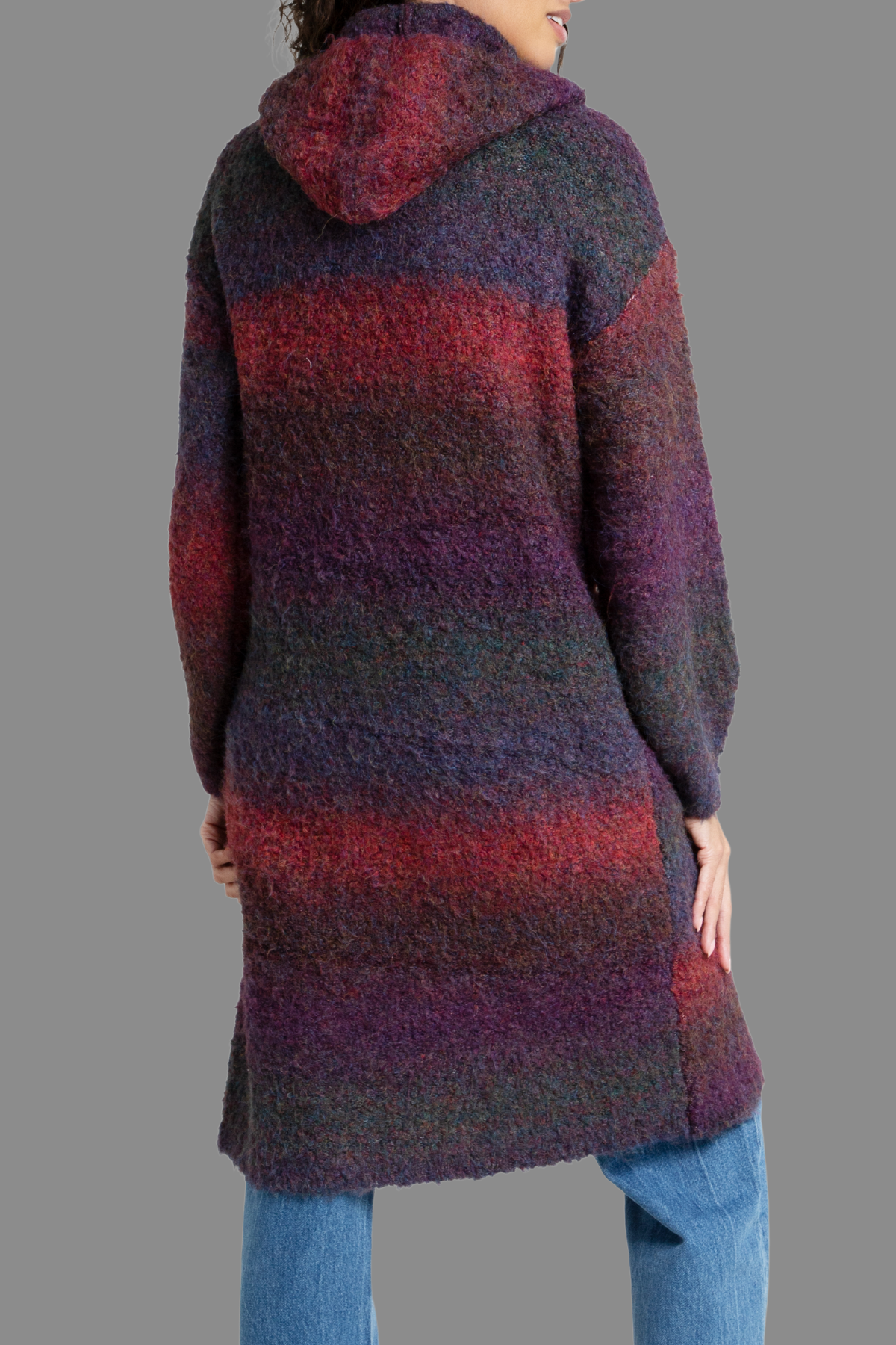 Gradient Hooded Long Cardigan Sweater for Women - Soft Oversized Open Front Knit Sweatercoat - Perfect for Fall, Winter & Layering Outfits