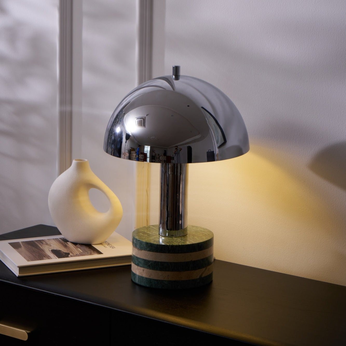 Modern Chrome Table Lamp - Adjustable Brightness LED Desk Light for Home Office, Bedroom & Study - Perfect for Reading, Working & Decor