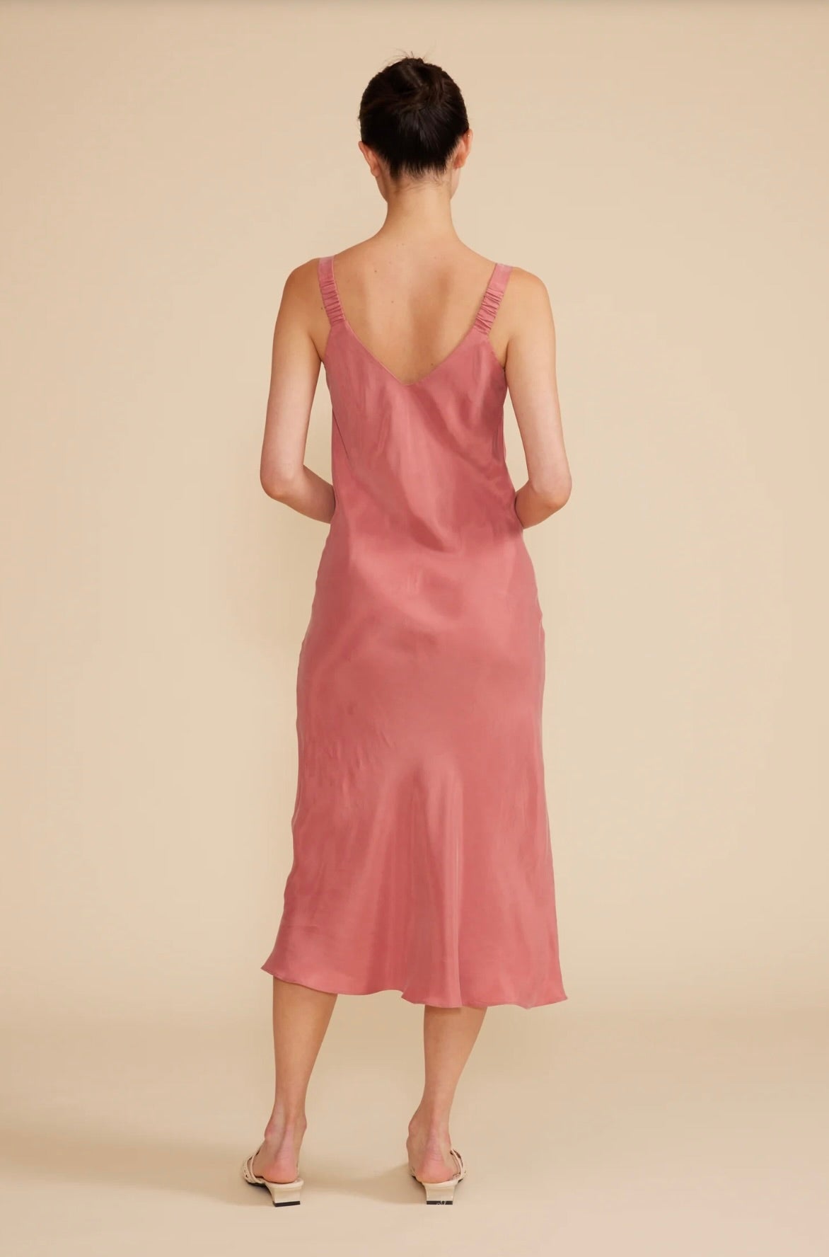 Andee Women's A-Line Bias Cut Midi Dress - Elegant Flowy Party & Cocktail Dress for Weddings, Date Nights & Special Occasions