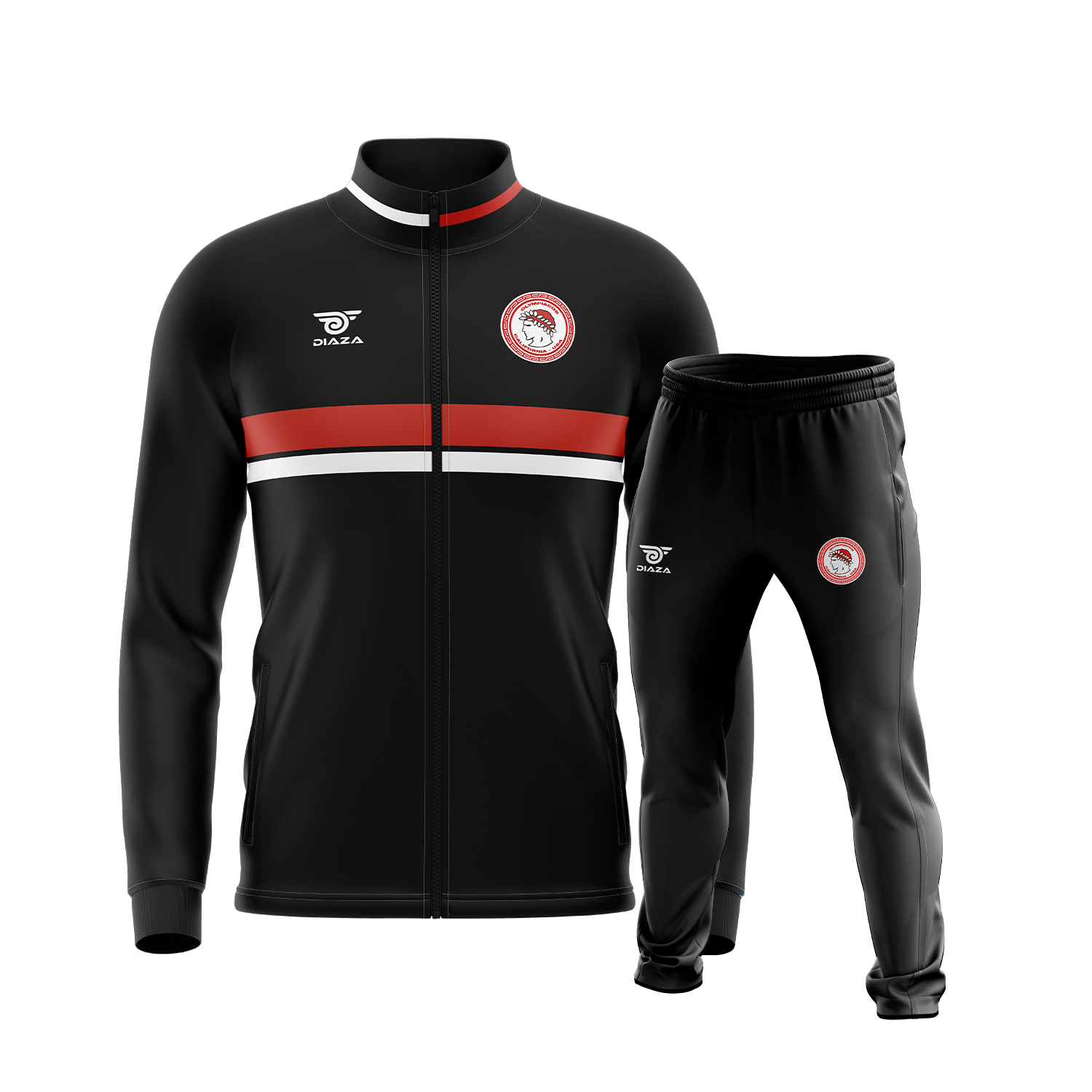 Olympiacos Tracksuit for Men & Women - Official Licensed Soccer Jogging Suit - Comfortable Athletic Wear for Training, Running & Casual Outfits - Perfect for Gym, Sports & Street Style Fashion
