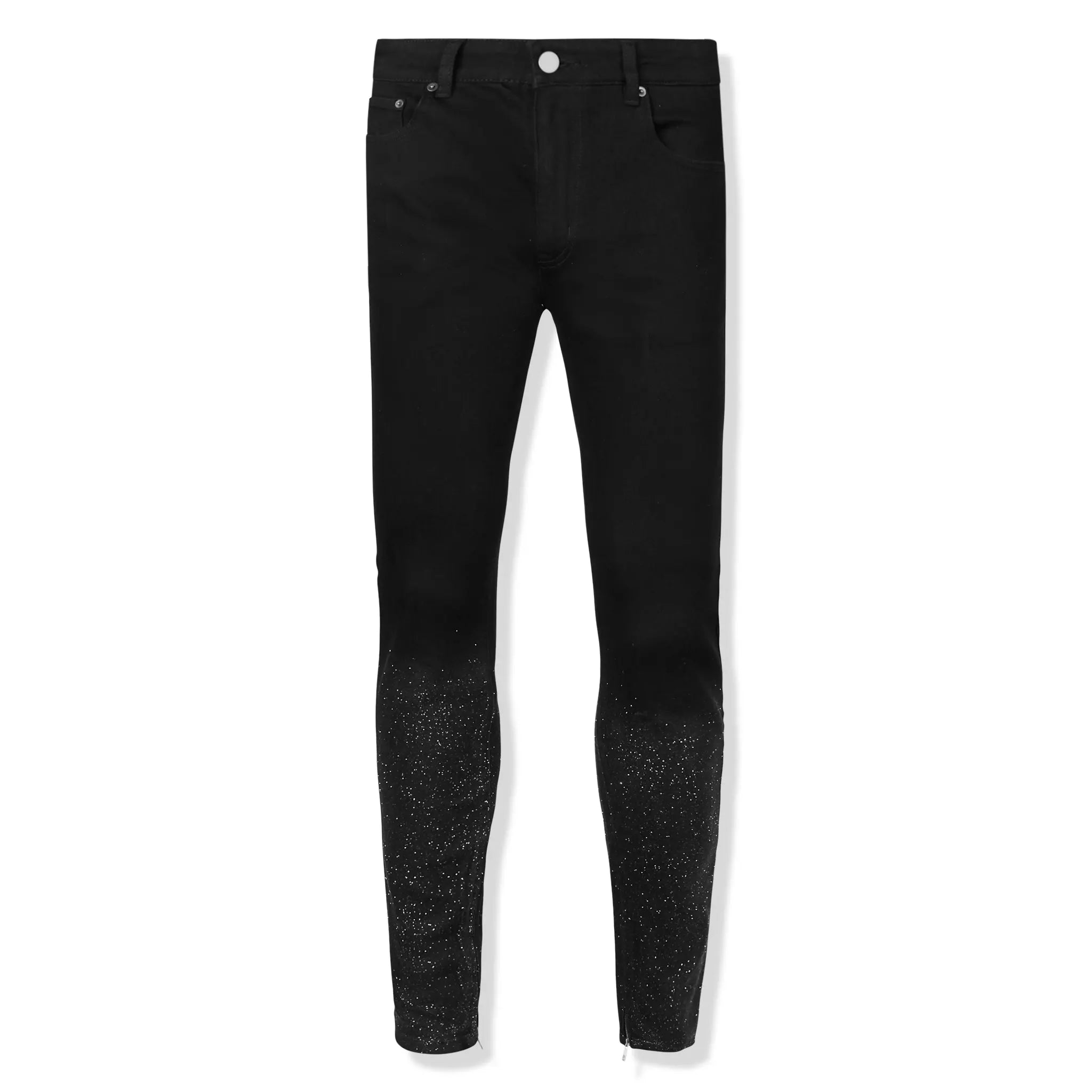 Lusso Sparkled Denim Jet Black Jeans for Women - Stylish Stretch Skinny Jeans with Rhinestone Embellishments | Perfect for Night Out, Party & Casual Wear
