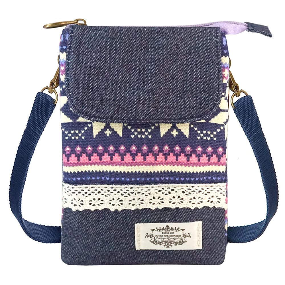 Stylish Canvas Crossbody Phone Purse Wallet for Women & Teens - Compact Shoulder Bag with Adjustable Strap - Perfect for Daily Use, Travel, and Shopping