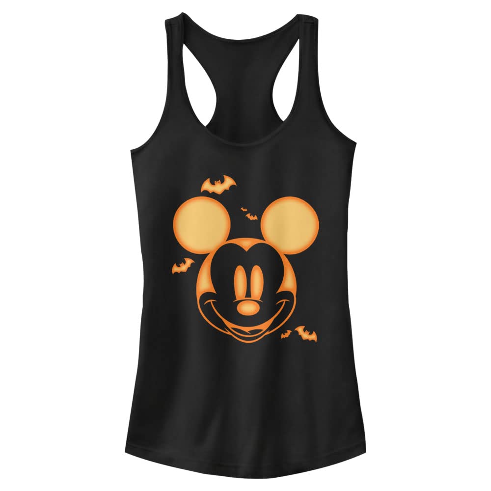 Disney Friends Halloween Mickey Mouse Carving Juniors Racerback Tank Top for Women - Cute Graphic Tee for Halloween Parties & Disney Theme Events