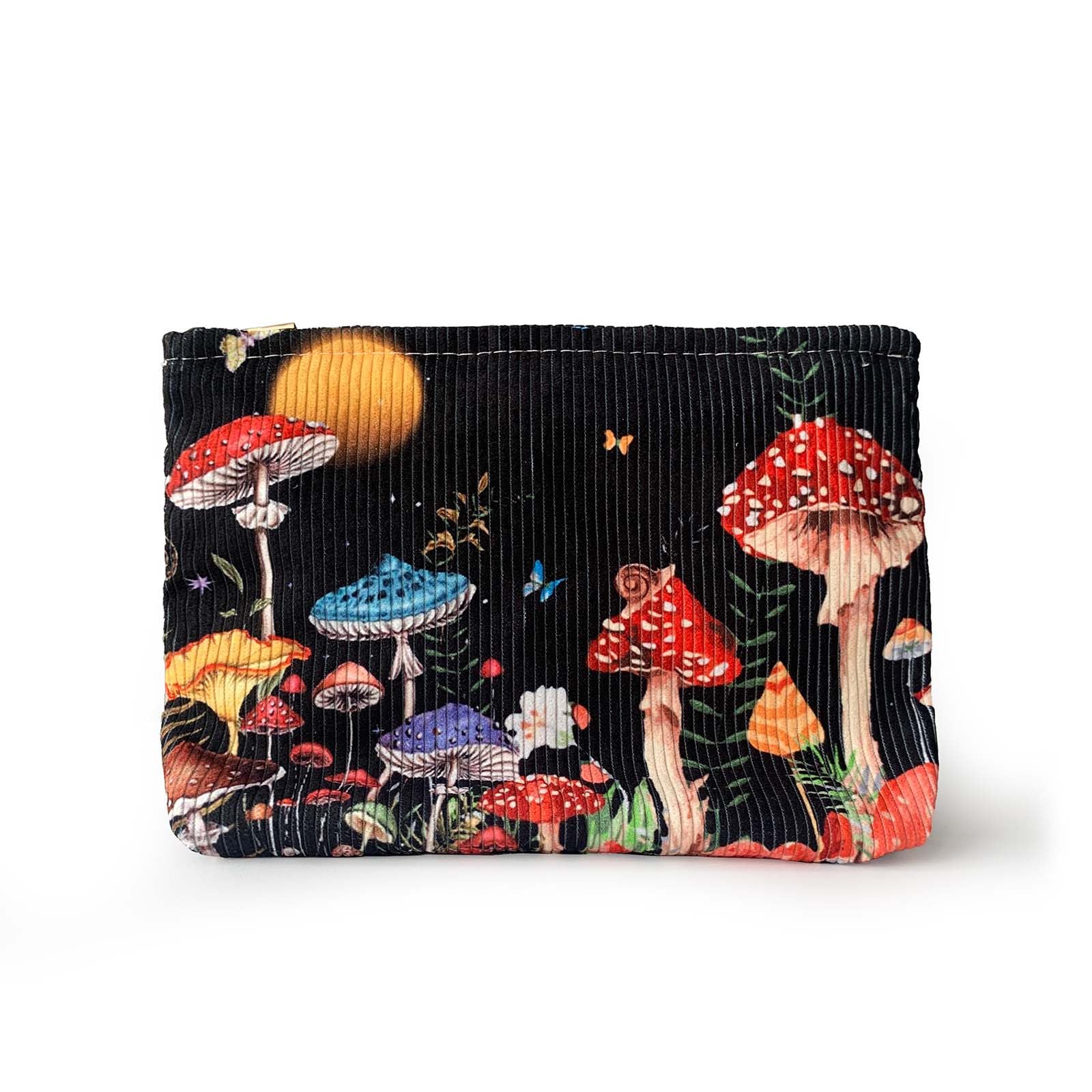 Cute Mushroom Makeup Bag with Zipper - Soft Cosmetic Pouch for Women | Halloween Christmas Gift & Travel Storage