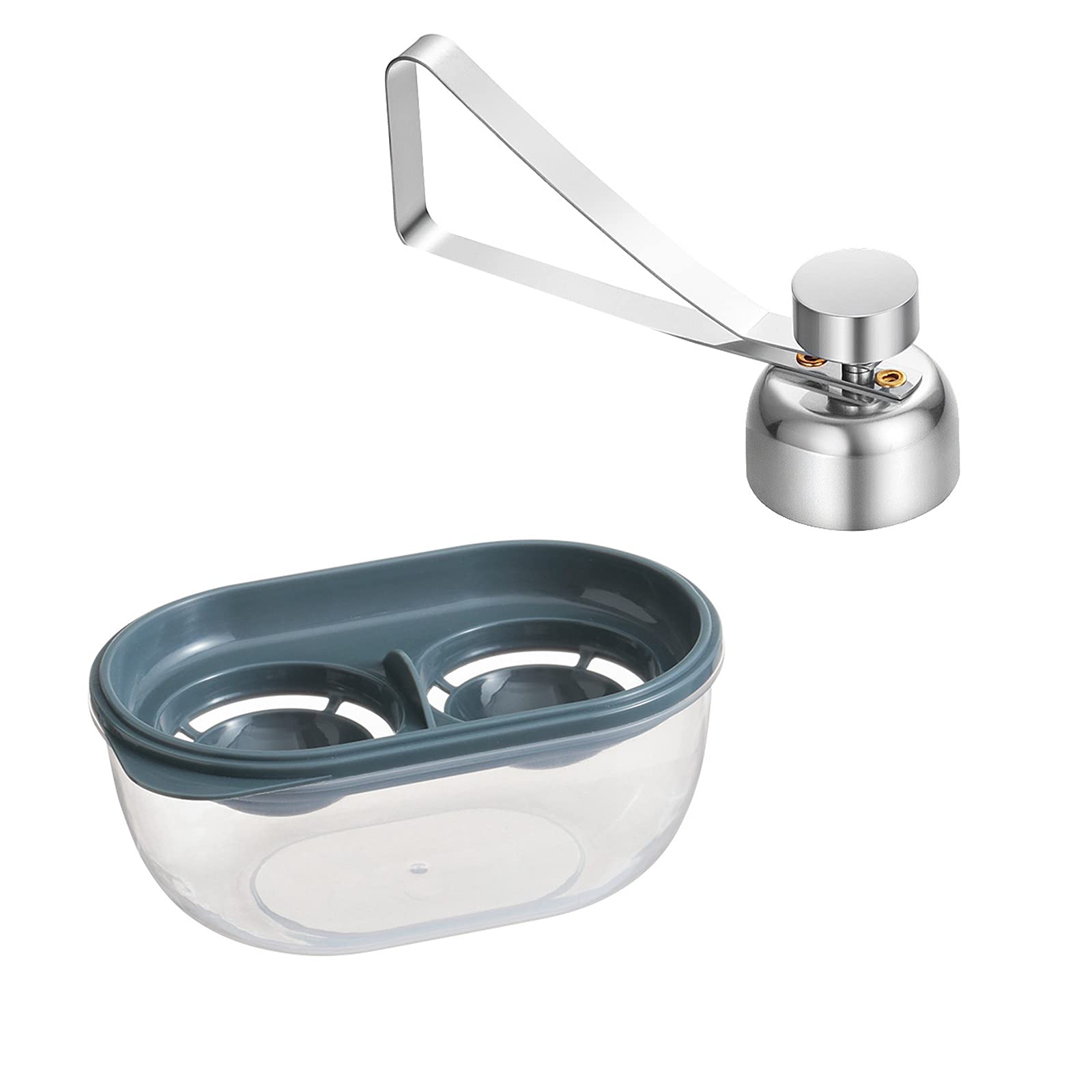 Premium Egg Yolk Separator Set - Kitchen Gadget for Baking & Cooking | Efficient Egg White Filter & Yolk Storage Box | Works with Raw, Soft & Hard Boiled Eggs (Black) | Perfect for Home Bakers, Chefs & Meal Prep