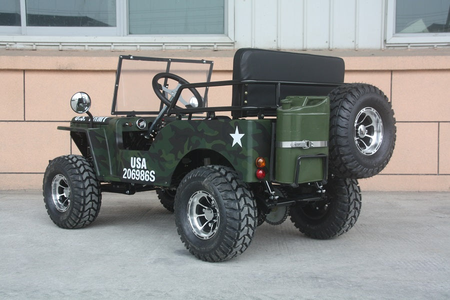 Thunderbird 125cc Mini Jeep Willys Edition - 3-Speed Manual Transmission Kids ATV for Off-Road Adventure | Perfect for Backyard Riding, Trail Exploration & Outdoor Fun
