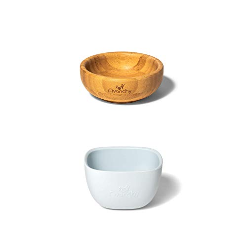 Avanchy Bamboo La Petite Mini Bowl Set - Eco-Friendly Baby Feeding Bowls with Silicone Base | Perfect for Toddler Meals, Snacks & Travel Use