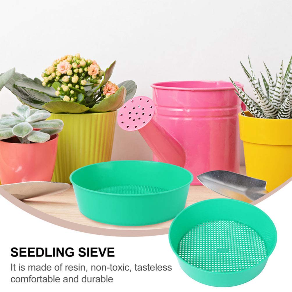 Hemoton 4-Piece Plastic Soil Sieve Set - Durable Garden Sifting Pans for Soil, Compost & Mulch | Multi-Functional Gardening Classifier & Sifter Tool for Planting, Landscaping & Potting Mixes