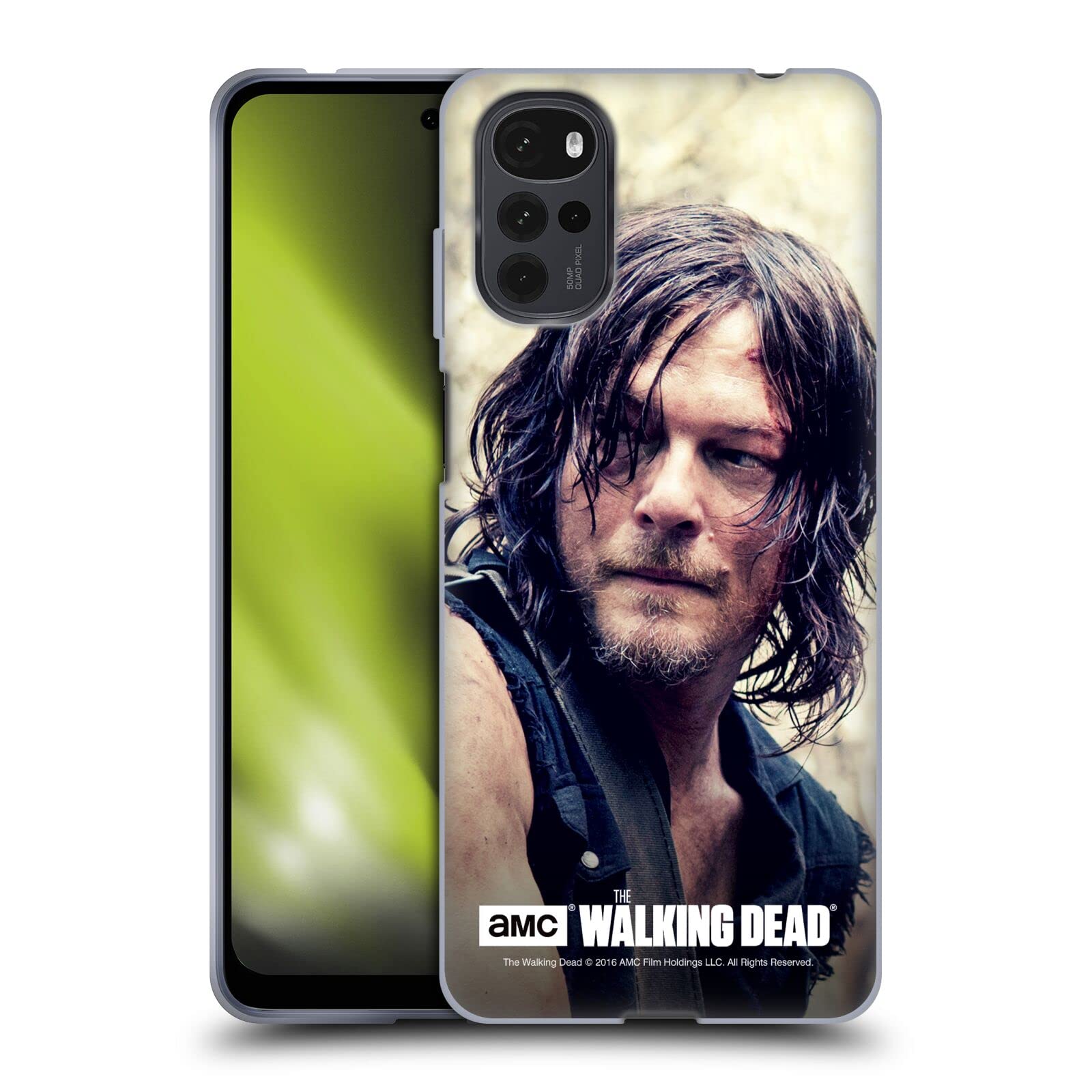 Head Case Designs AMC The Walking Dead Daryl Dixon Half Body Soft Gel Case for Motorola Moto G22 - Durable Protection for Fans & Collectors