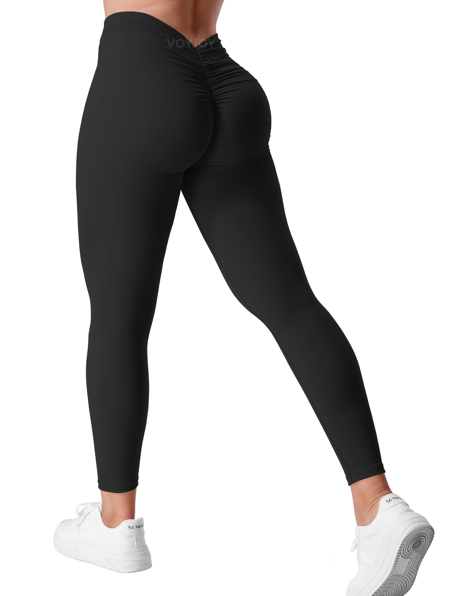 VOYJOY V Back Scrunch Butt Lifting Leggings - High Waisted Workout Tights for Women, Yoga, Gym & Running - Squat Proof & Comfortable for Fitness & Daily Wear