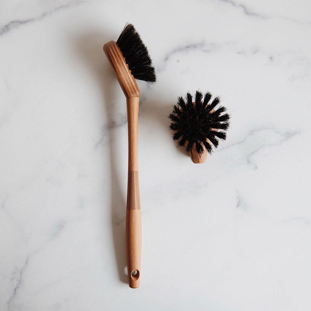 Essential Everyday Dish Brush with Twist Head - Durable Kitchen Cleaning Brush for Pots, Pans & Dishes - Perfect for Home, RV & Camping Use