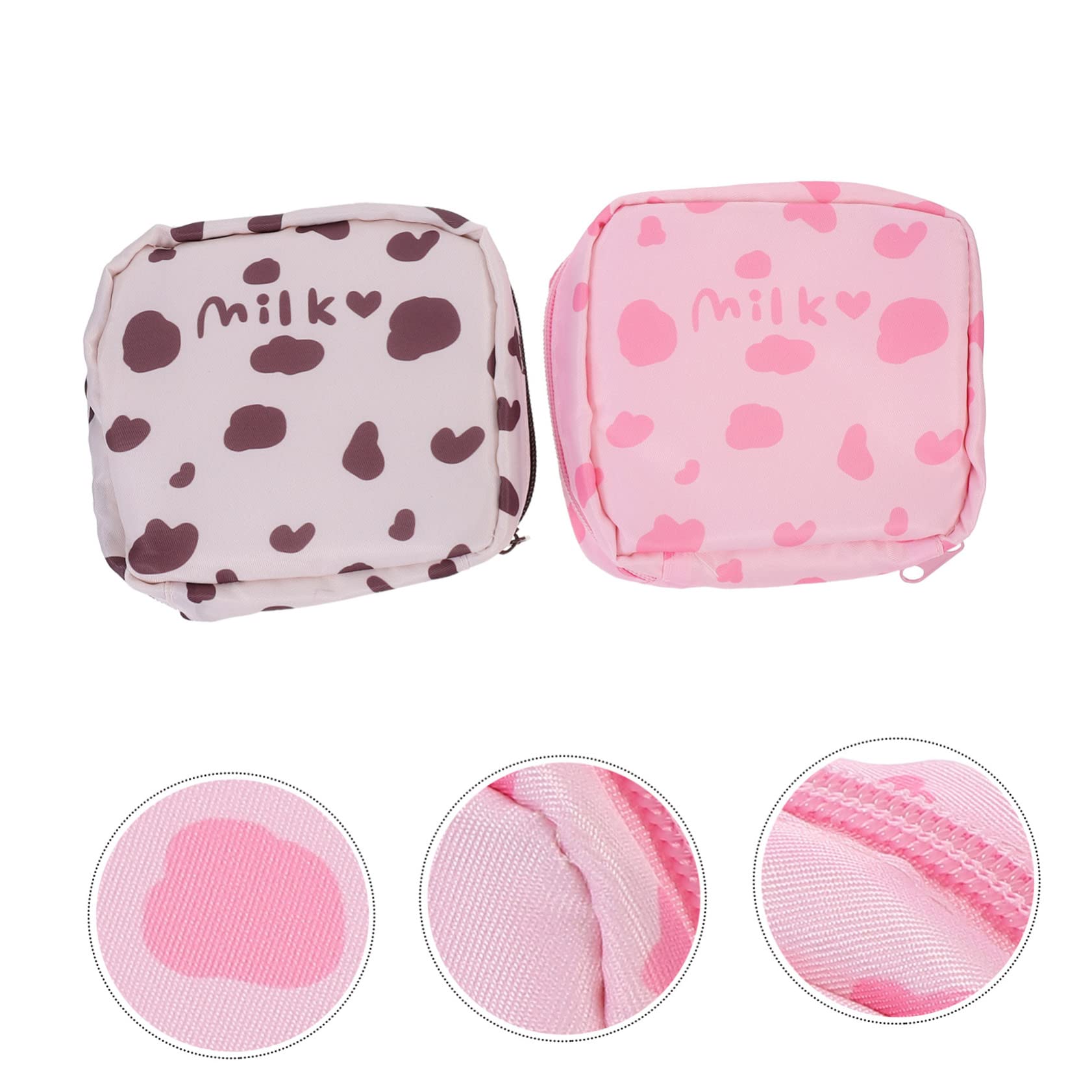 PLAFOPE 2-Pack Sanitary Napkin Storage Bags - Waterproof Travel Pouch for Pads, Tampons & Cosmetics | Portable Hygiene Organizer for Gym, Office & School (Soft Plush Design)