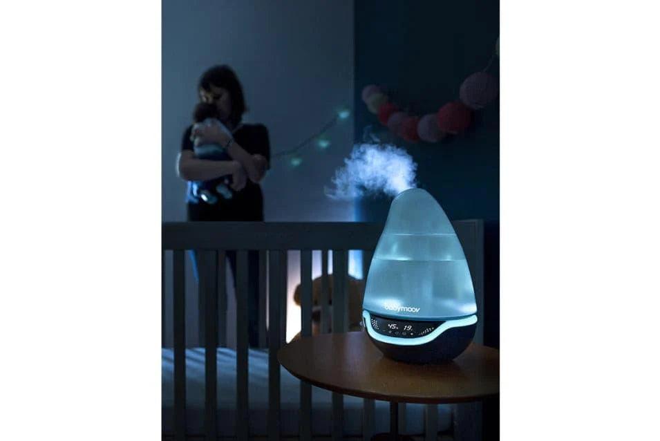 Babymoov 3-in-1 Digital Baby Hygrometer & Humidifier - Accurate Room Temperature and Humidity Monitor with Night Light for Nursery, Bedroom, and Kids Room