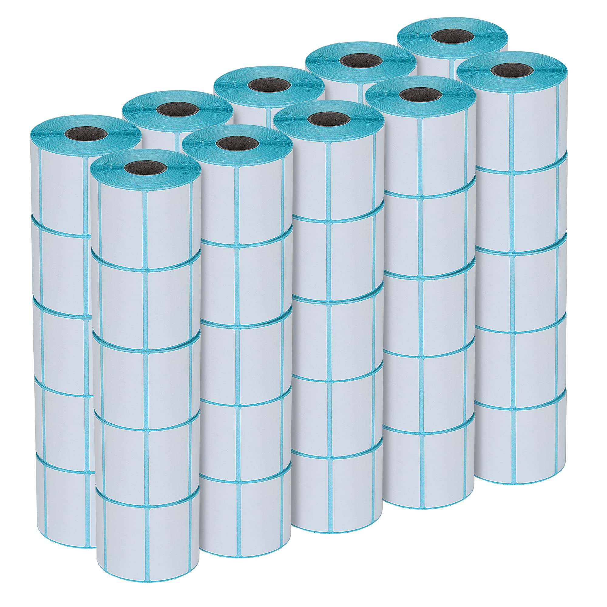 50 Rolls ESSENTIAL 2 1/4 x 1 1/4 Inch Direct Thermal Labels - 1000 Labels per Roll, Permanent Adhesive with Perforations (Total 50,000 Labels) for Shipping, Inventory & Barcode Labeling