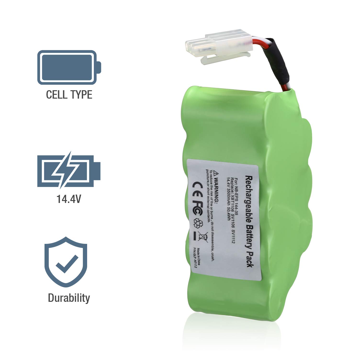 14.4V 3500mAh Replacement Battery for Shark Vacuum - Compatible with XBT1106 SV1106 SV1112 Freestyle Navigator Cordless Stick Vacuum XB1100 SV1100 SV1107 Ni-MH - Perfect for Home Cleaning & Pet Hair Removal