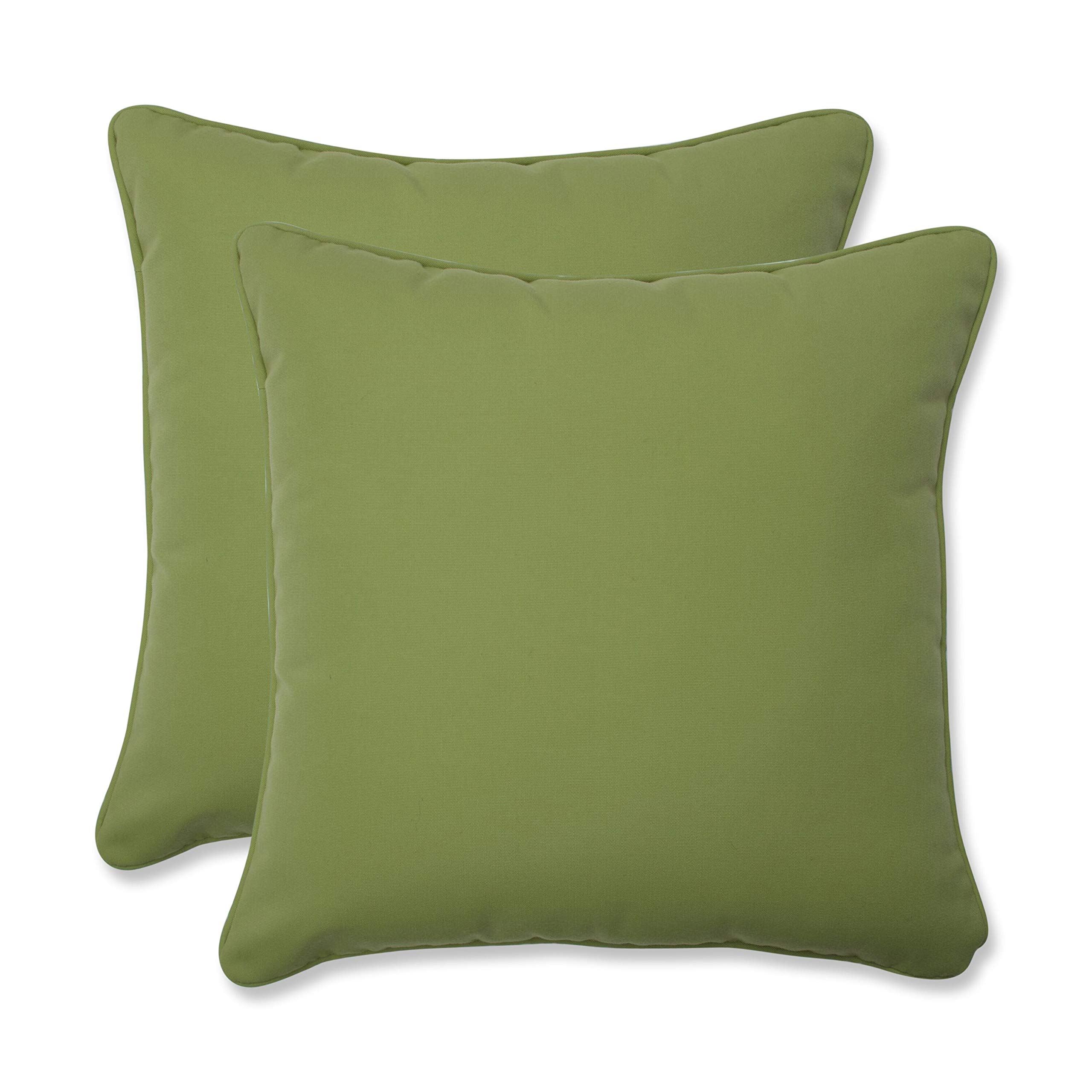 Pillow Perfect Colefax Pesto Green Throw Pillows 16.5x16.5 Inch - 2 Pack for Outdoor & Indoor Sofa, Bed, Patio Decor - Soft Decorative Cushions for Living Room, Garden, Porch