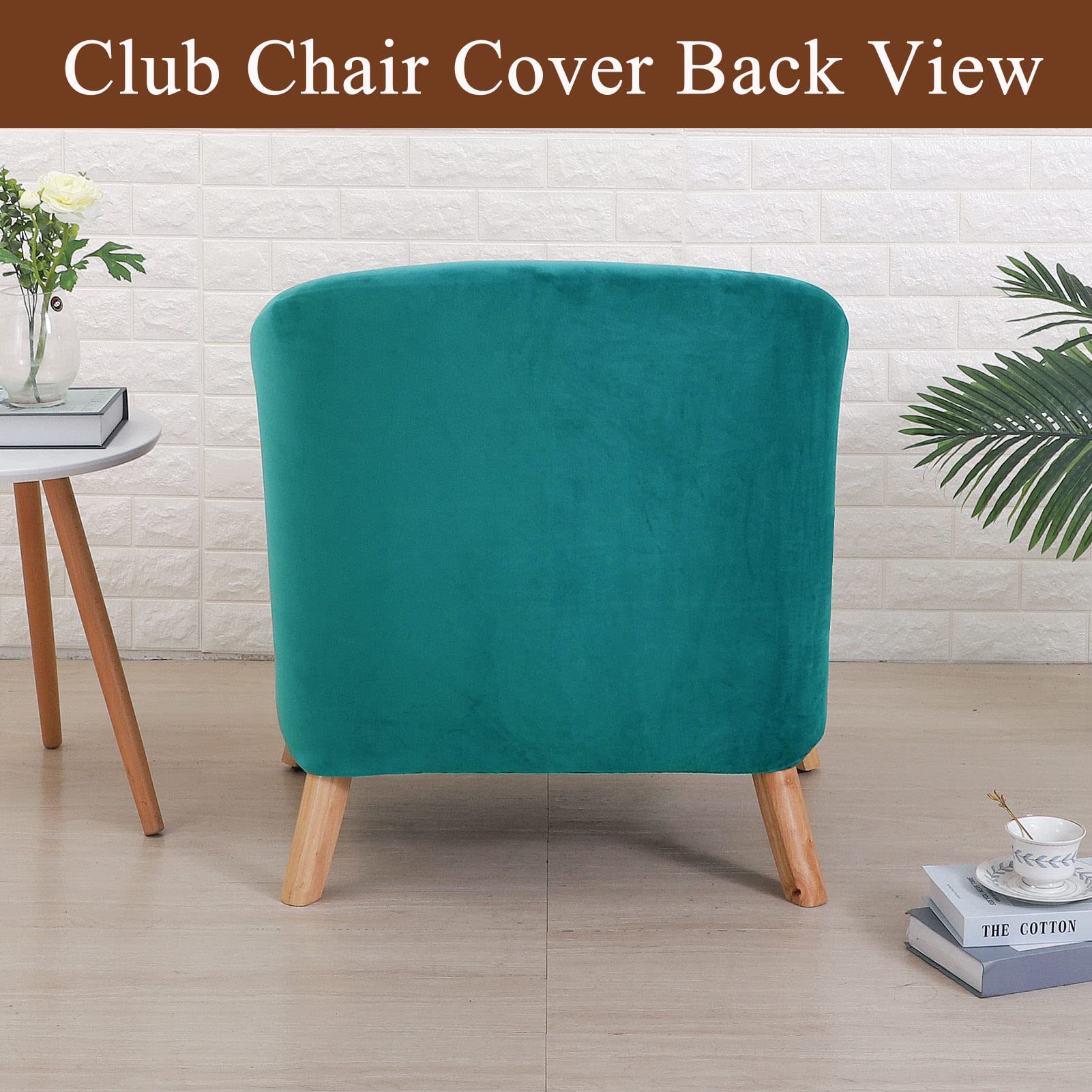 YOPOIY Luxurious Velvet Club Chair Slipcover - High Stretch Tub Chair Cover, Soft Spandex Barrel Chair Slipcover for Living Room, Hotel & Bar - Light Blue | Perfect for Home Decor, Hospitality & Commercial Use