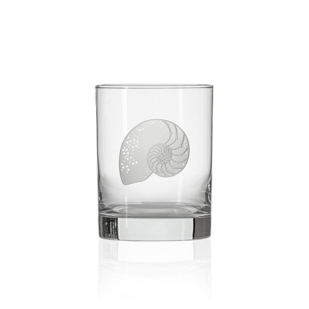 Premium Nautilus 13oz Double Old Fashioned Whiskey Glasses Set of 4 - Heavy Base Cocktail Glasses for Bourbon, Scotch & Whiskey Tasting - Perfect for Home Bars, Parties & Gifts