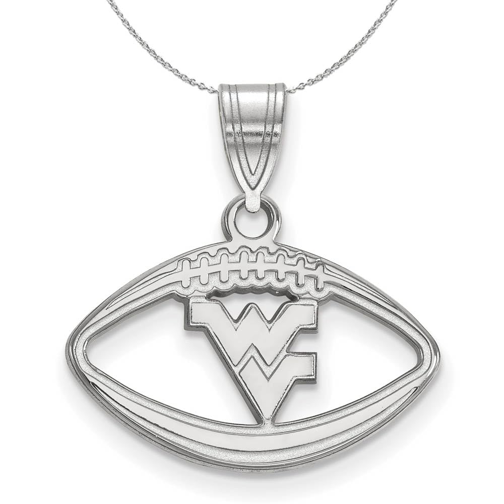 West Virginia U Football Pendant Necklace - Sterling Silver for Game Day