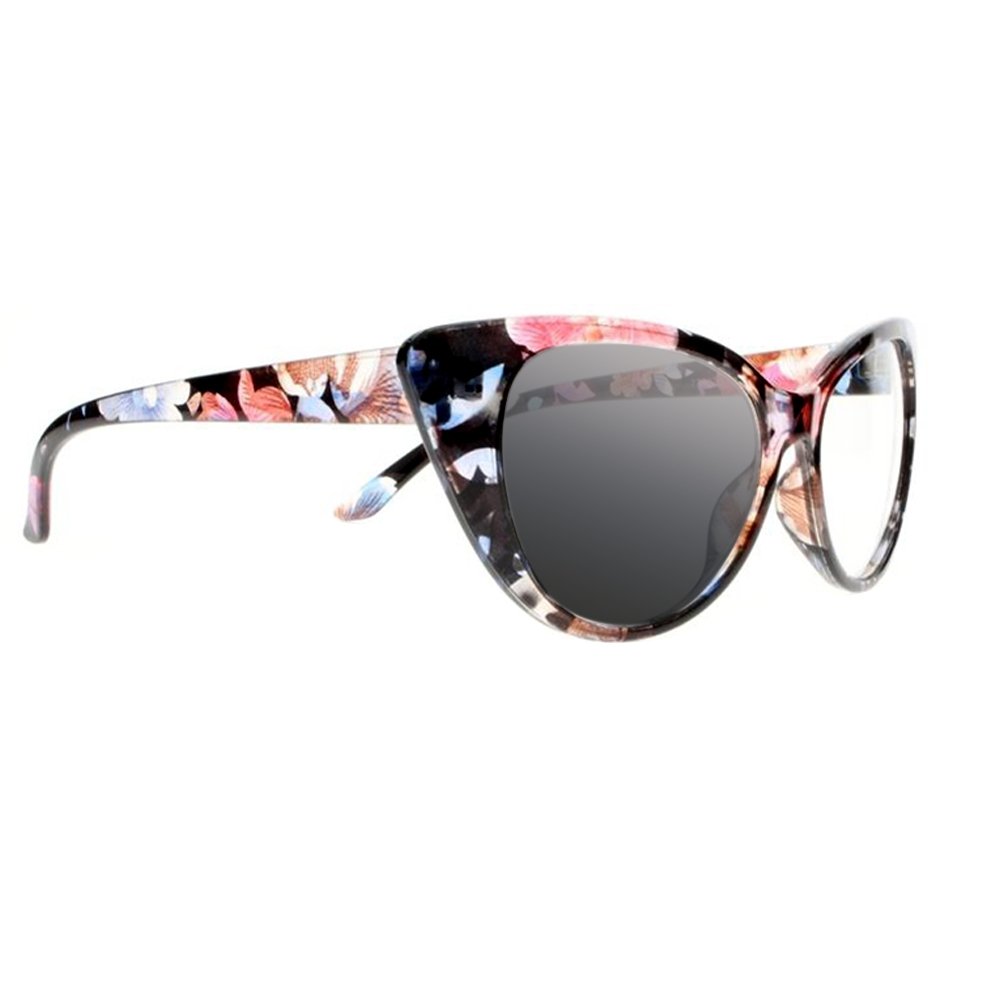 Women's Cat Eye Transition Photochromic Progressive Multifocal Reading Glasses with UV Protection - Stylish Light Adjustable Sunglasses for Reading, Driving & Outdoor Activities