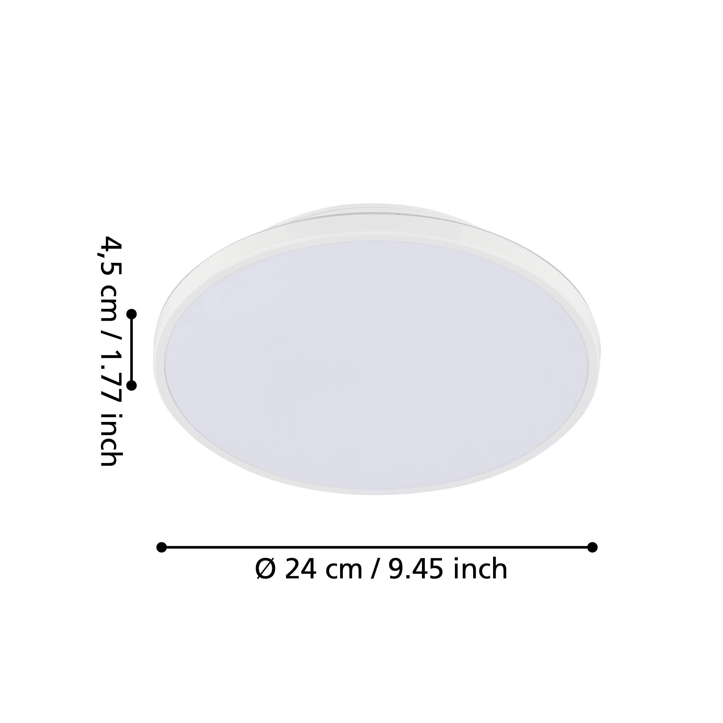 Eglo Crespillo 24cm White LED Round Flush Mount Ceiling Light - Modern Energy Efficient Lighting for Bedroom, Kitchen, Hallway & Office
