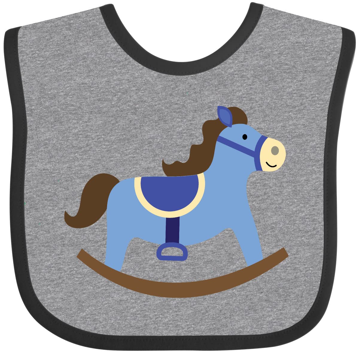 Inktastic Rocking Horse Baby Bib for Boys - Soft Cotton Drool Bibs for Infants & Toddlers - Perfect for Feeding, Teething, and Everyday Use