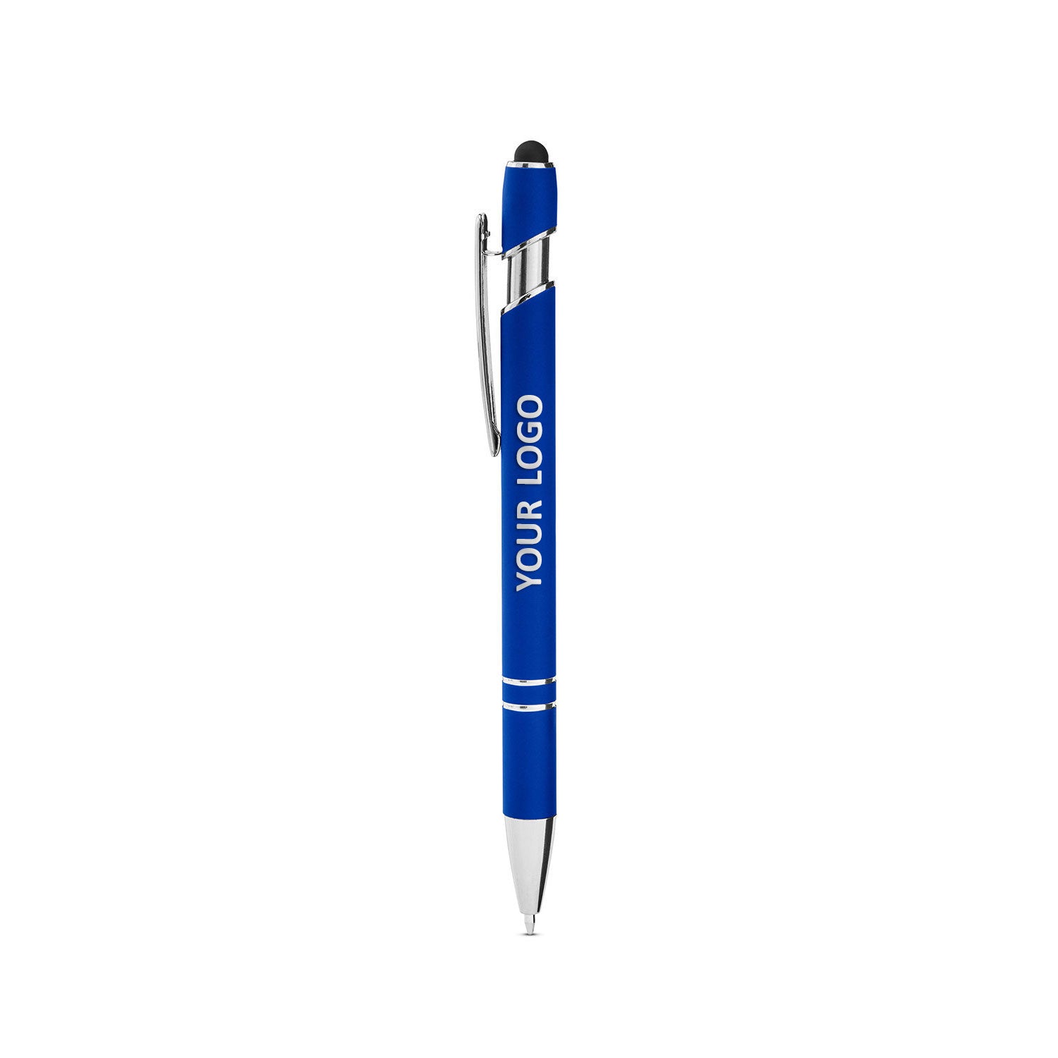 Core365 Rubberized Aluminum Click Stylus Pen with True Royal Blue Finish - Premium Touchscreen Stylus for iPad, iPhone, Samsung Tablets - Perfect for Drawing, Note-Taking & Digital Signatures