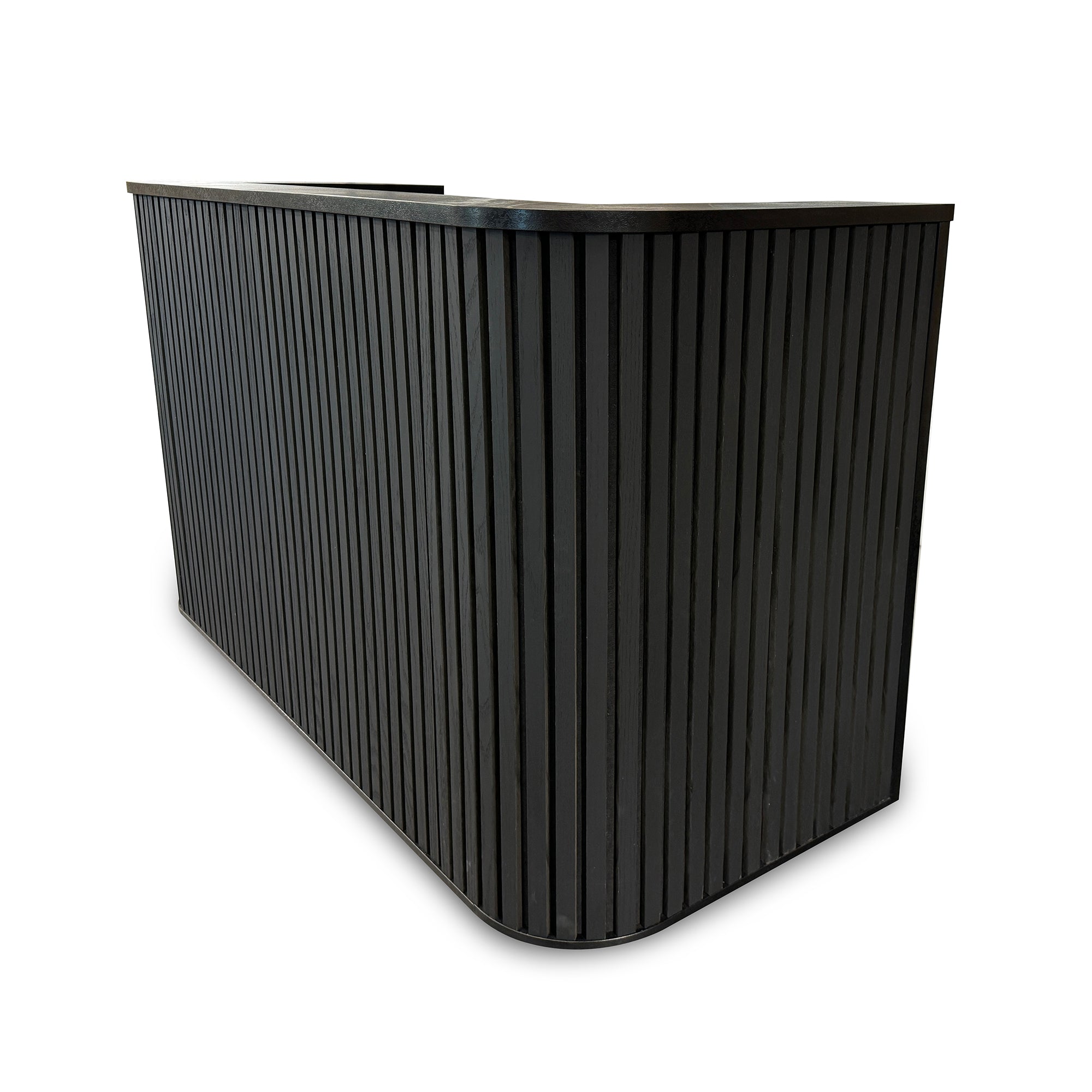 Modern HALO Reception Desk 180cm Black - Premium Office Furniture for Hotels, Corporate Lobbies & Professional Workspaces