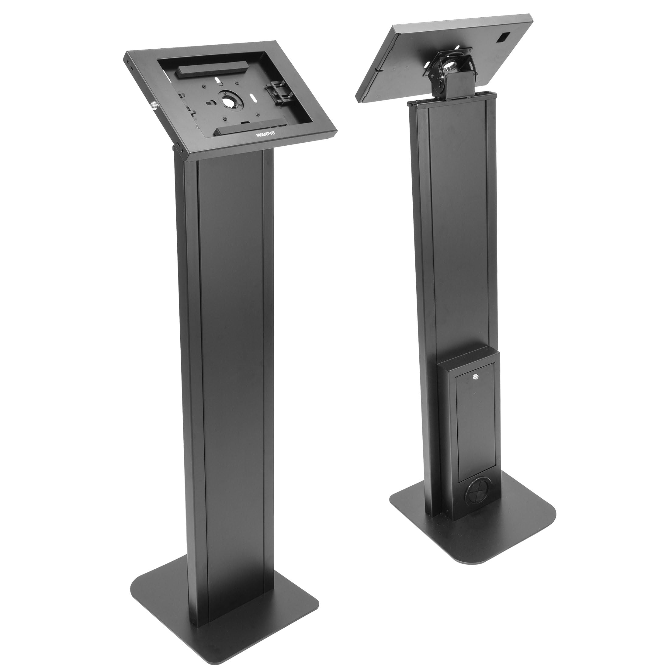 Mount-It! Secure Anti-Theft Tablet Floor Stand Kiosk with Universal Locking Enclosure - Compatible with iPad 7th-10th Gen, iPad Pro, iPad Air, 10.2 & 10.9 inch Models - Ideal for Retail Stores, Exhibitions, and Public Kiosk Displays