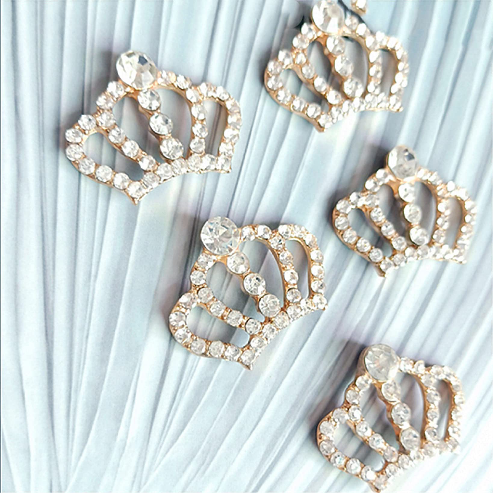 10Pcs Elegant Silver Crystal Crown Buttons for Wedding Invitations, DIY Scrapbooking & Craft Decorations - Perfect for Bridal Accessories, Gift Wrapping & Home Decor Projects