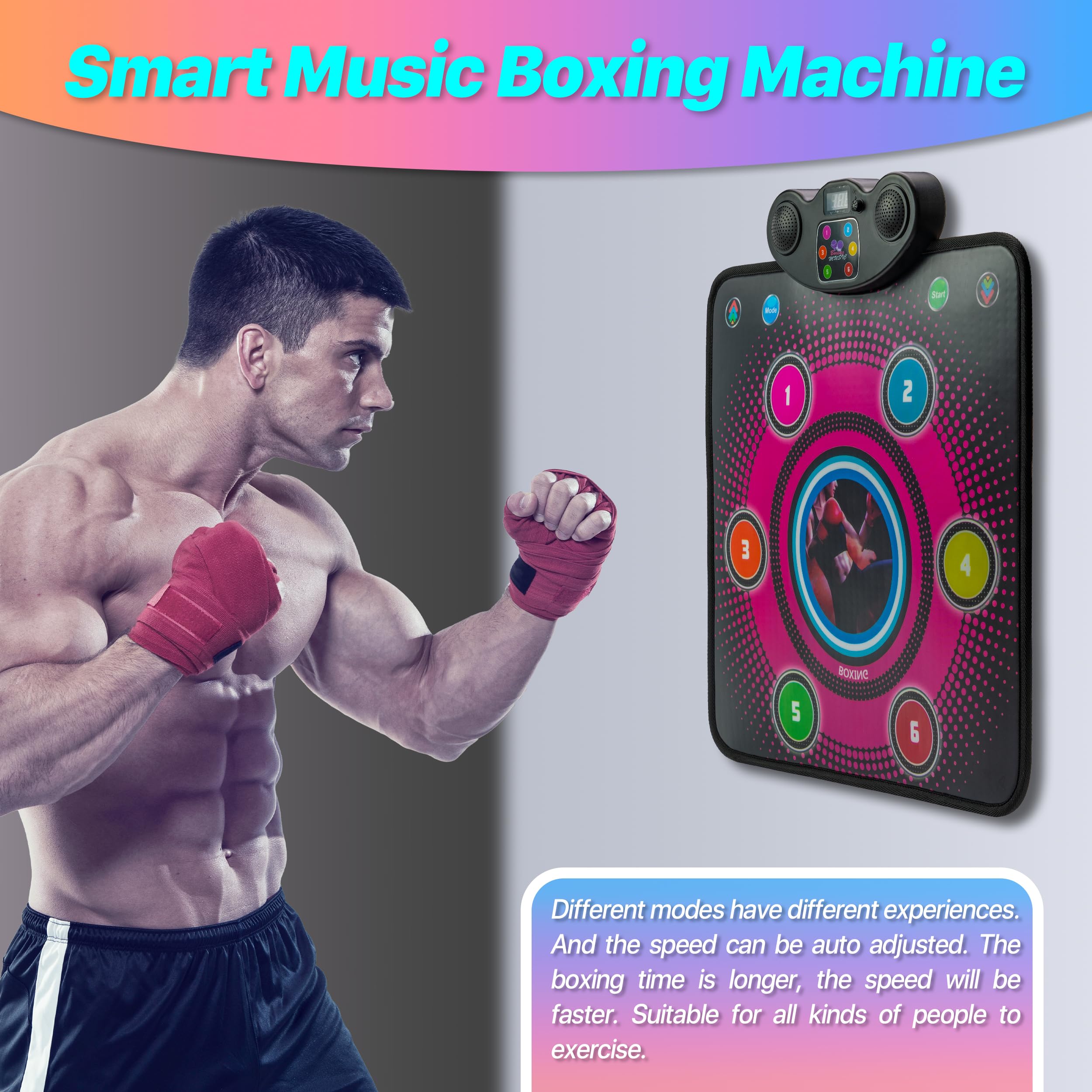 Bluetooth Smart Boxing Trainer - Rechargeable Wall Mounted Electronic Punching Bag with LED Screen for Home, Office & Gym - Perfect for Stress Relief, Fitness Training & Interactive Workouts