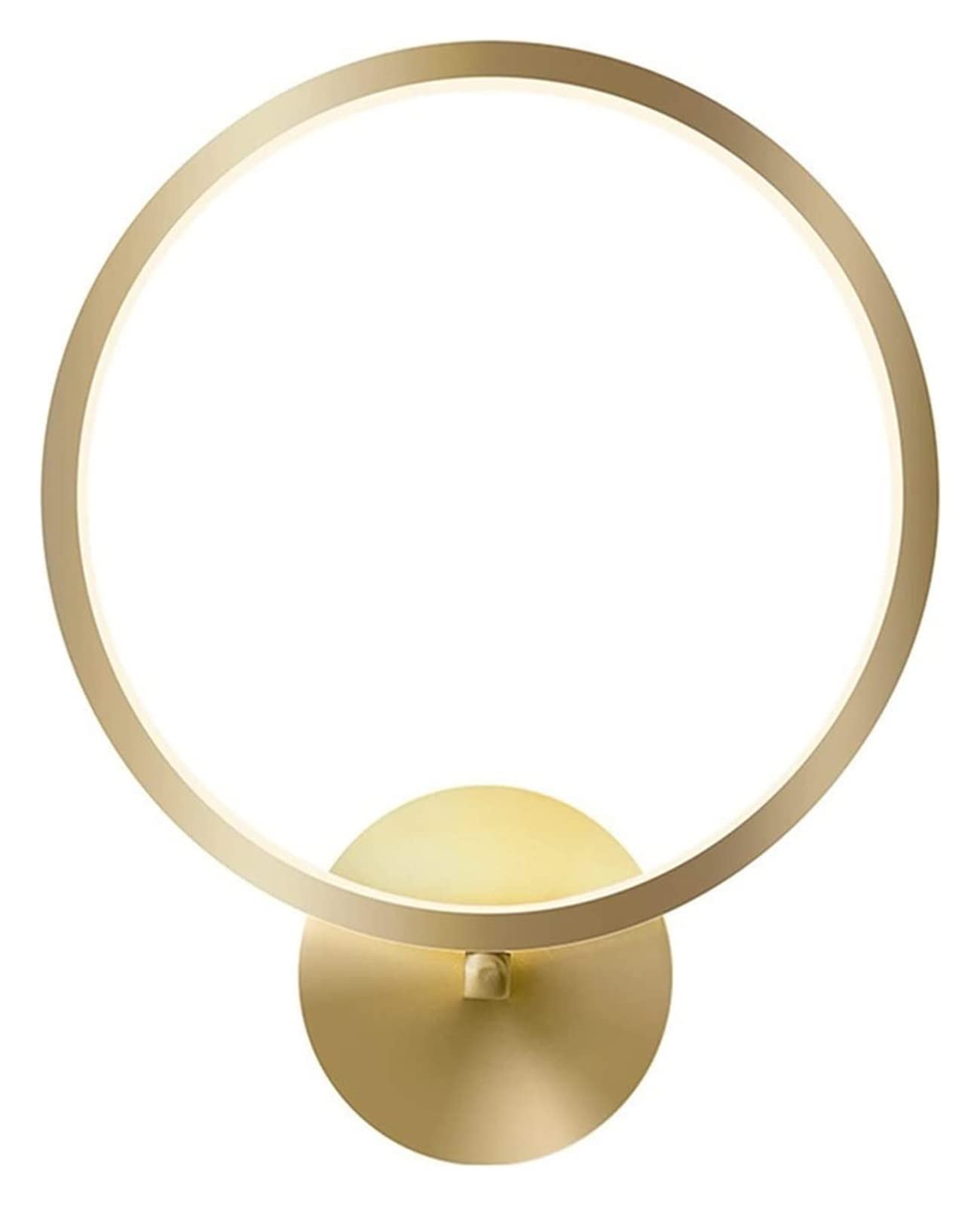 Round Wall Lamp - LED Tri-Color Light Source with Copper Body & Acrylic Shade for Study, Dining Room & Bedroom | Indoor Home & Hotel Decoration Lighting for Cozy Ambience