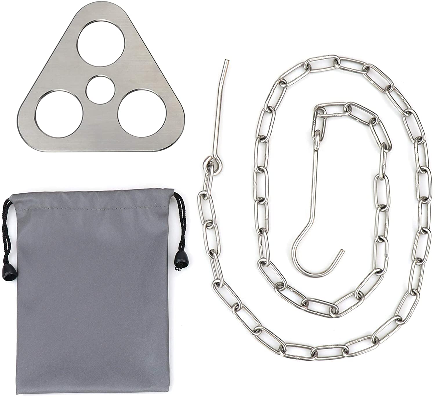 **Adjustable Camping Tripod with Chain for Hanging Pots Over Fire - Outdoor Cooking Gear for Camping, Backpacking & Survival - Perfect for Dutch Ovens, Grilling & Boiling Water**