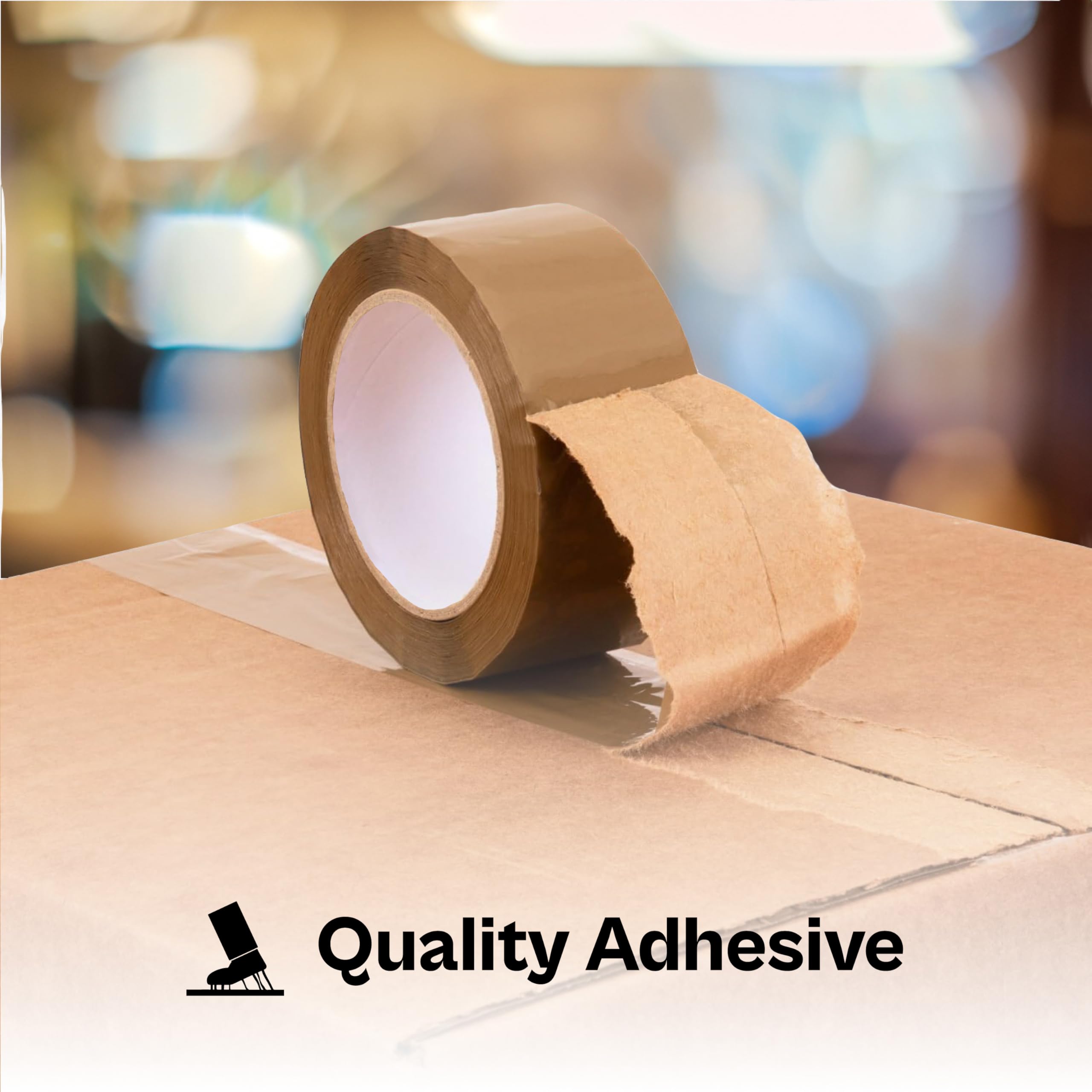 PSBM 2 Inch x 110 Yards Brown Packing Tape - 72 Pack Tan 2 Mil Adhesive Shipping Tape for Dispenser Refill | Perfect for Moving Boxes, Storage Sealing & Ecommerce Packaging