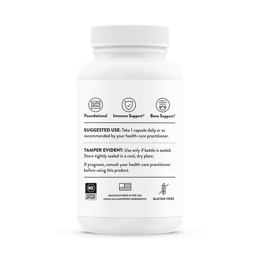 Thorne Vitamin D 5000 IU (D138) - High Potency Vitamin D3 Supplement for Immune Support & Bone Health - Ideal for Home, Office & Travel Use