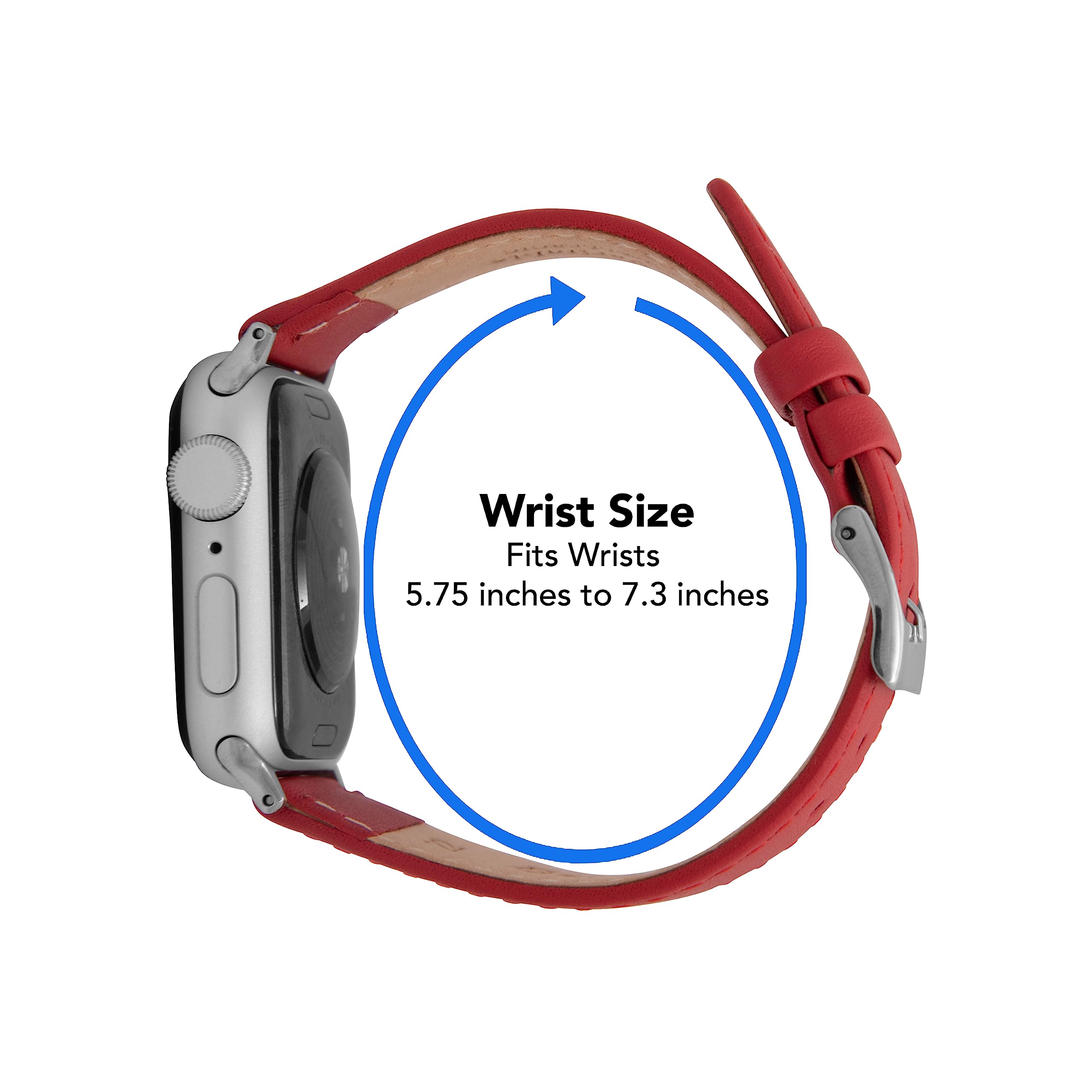 Bandini Genuine Leather Apple Watch Band for Women - Compatible with Series 10/9/8/7/6/5/4/3/2/1/SE (38mm 40mm 41mm 42mm) - Slim & Stylish Replacement Strap for Workout, Office & Everyday Wear