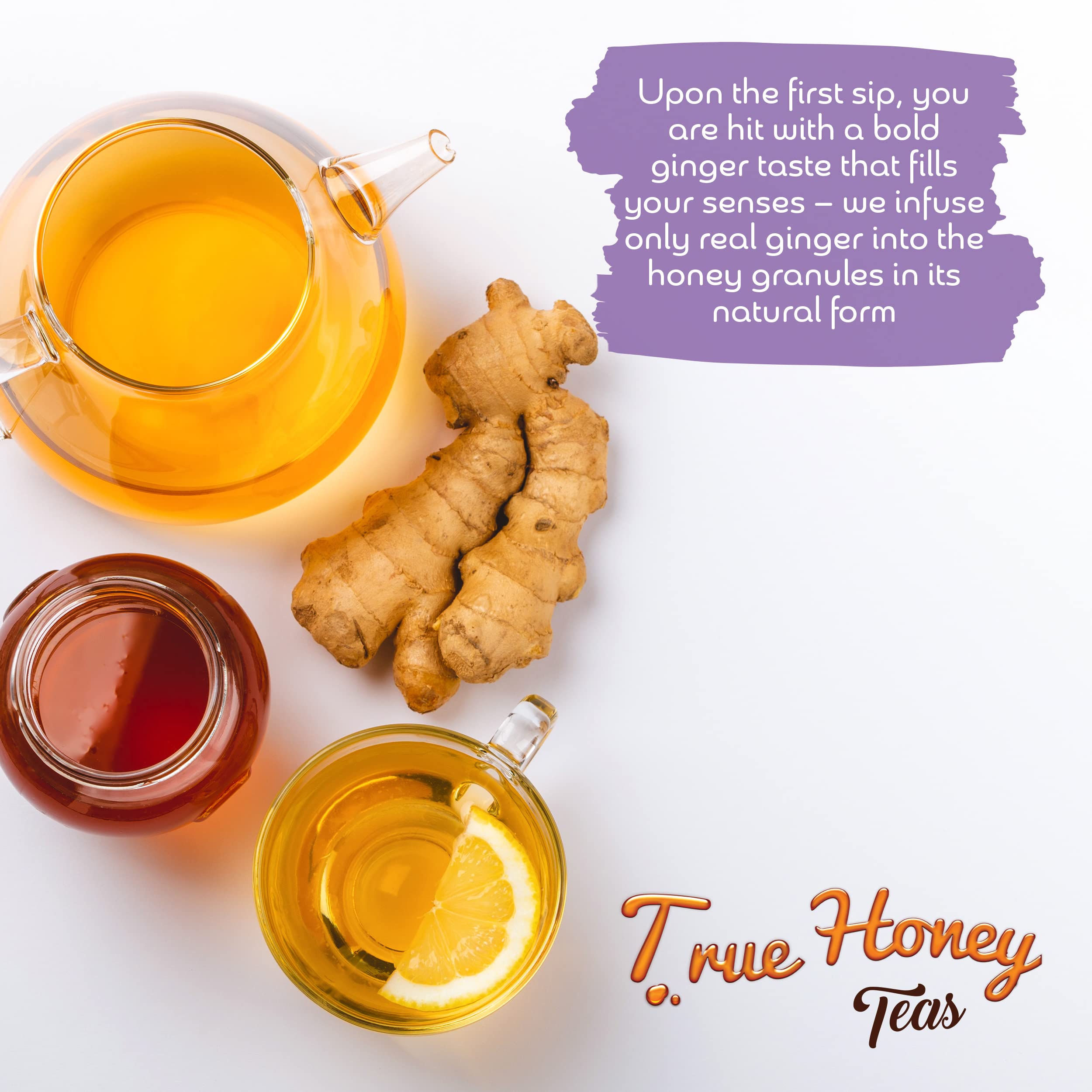 Organic Honey Lemon Ginger Tea Bags - 24 Count for Healthy Digestion & Wellness - Caffeine-Free Herbal Tea for Relaxation