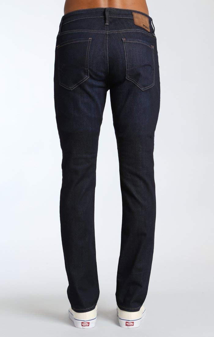 Mavi Jake Men's Slim Fit Jeans - Regular Rise, Slim Leg, Dark Blue Rinse Brushed Williamsburg (29x30) | Comfortable & Stylish for Casual Wear, Office & Night Out