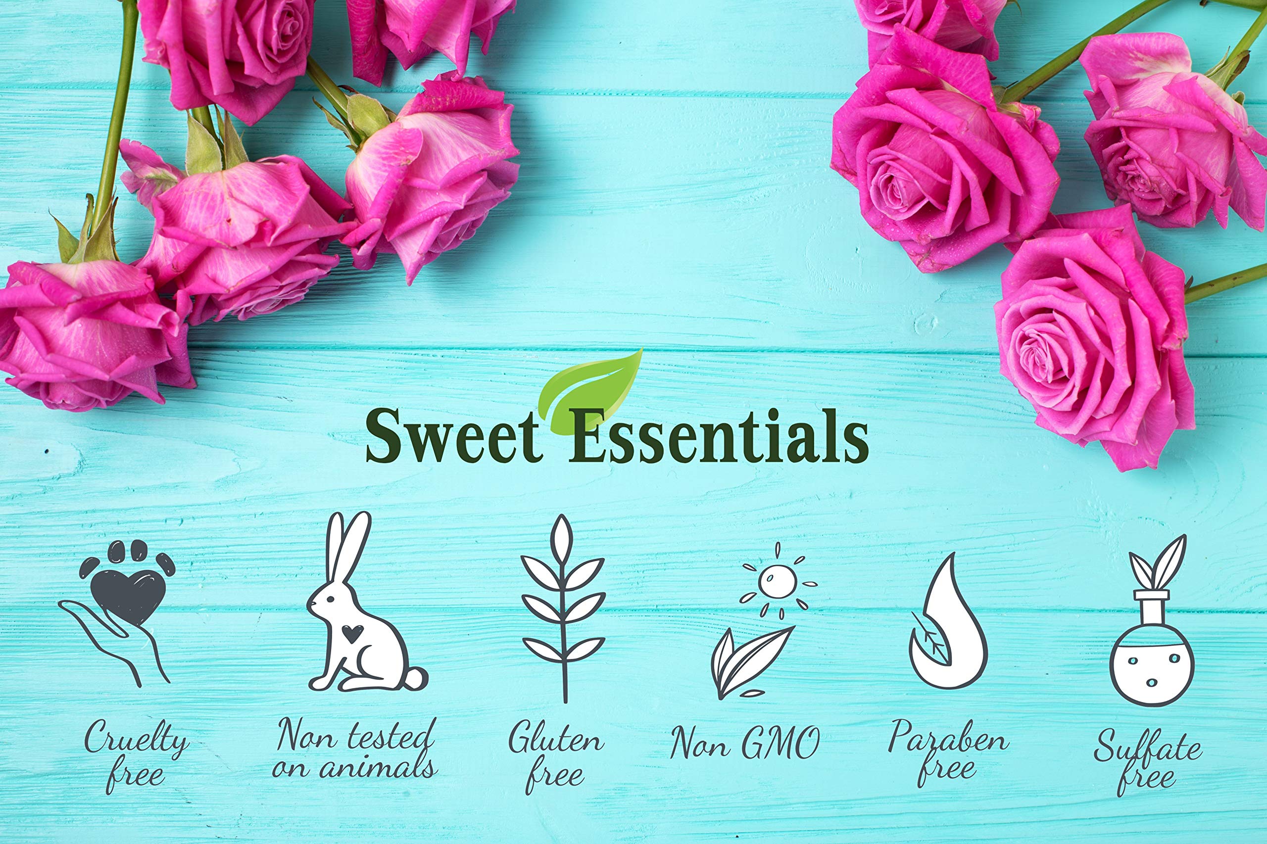 Sweet Essentials HAPPY Perfume Oil for Women - 2oz Organic Fragrance Oil, Alcohol-Free & Preservative-Free Body & Hair Mist - Perfect for Daily Wear, Date Nights & Special Occasions