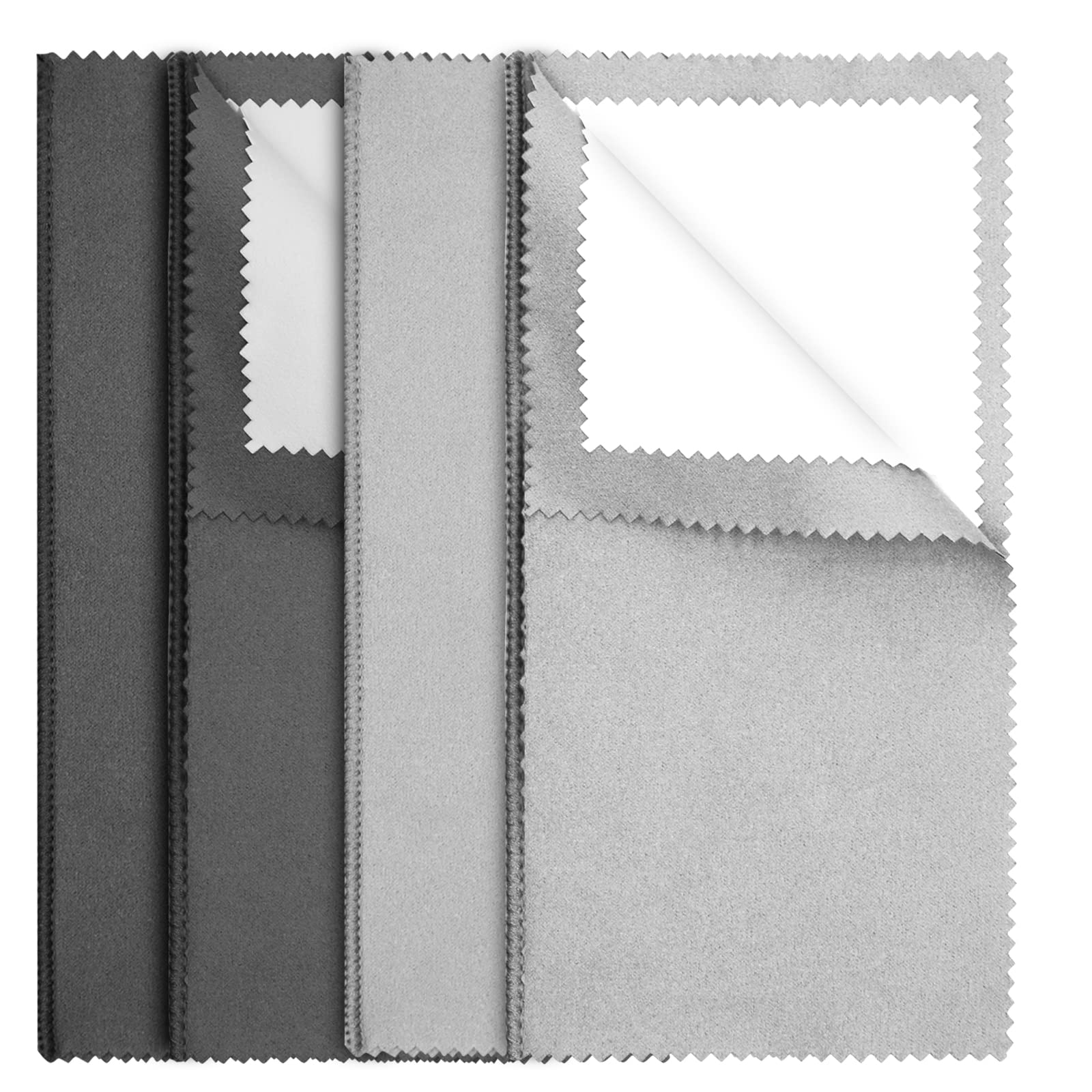4Pcs Silver Polishing Cloths for Jewelry Cleaning - Double-Sided Polishing Cloths for Sterling Silver, Gold & Platinum Jewelry - Keep Your Jewelry Shining (Perfect for Rings, Necklaces, Bracelets & Watches)