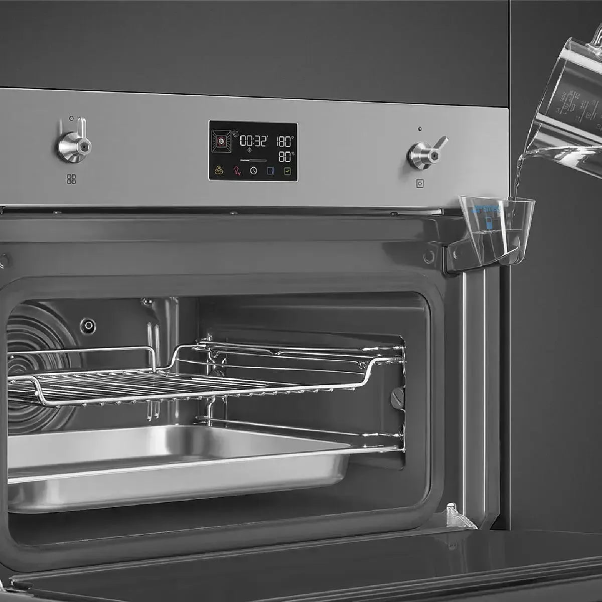 Smeg 45cm Classic Compact Steam Oven - Stainless Steel Built-in Convection Oven for Small Kitchens | Perfect for Baking, Roasting & Healthy Cooking in Apartments & RVs