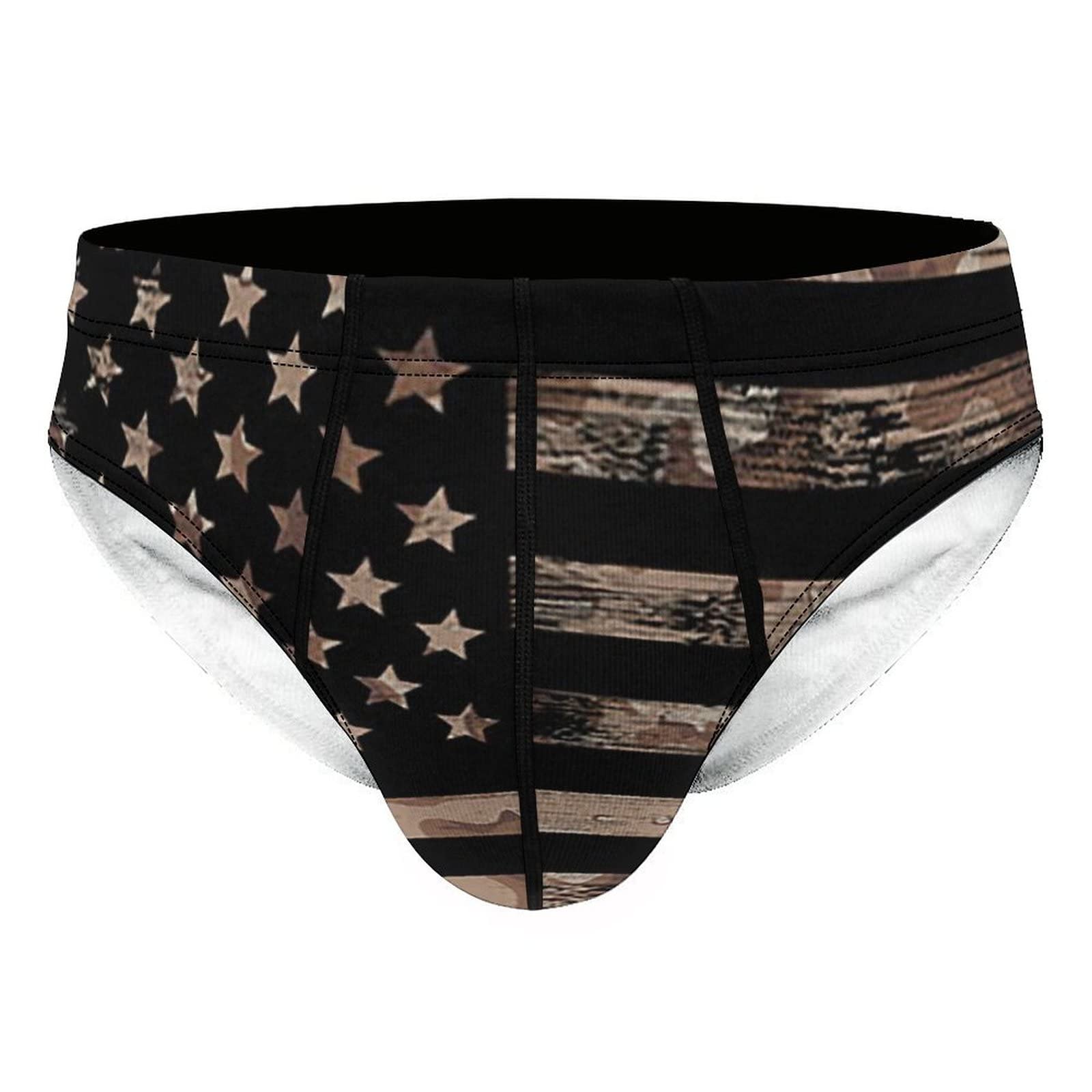 DZUAIKIT Men's Camouflage Desert USA Flag Quick-Dry Underwear - Breathable Cotton Boxer Briefs for Workout, Hiking & Everyday Comfort