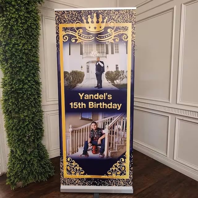 Custom Wedding Retractable Banner Stand with Full Color Print - Complete Package (Stand + Print + Carrying Bag) | Elegant Wedding Display & Signage for Ceremonies, Receptions, and Photo Backdrops