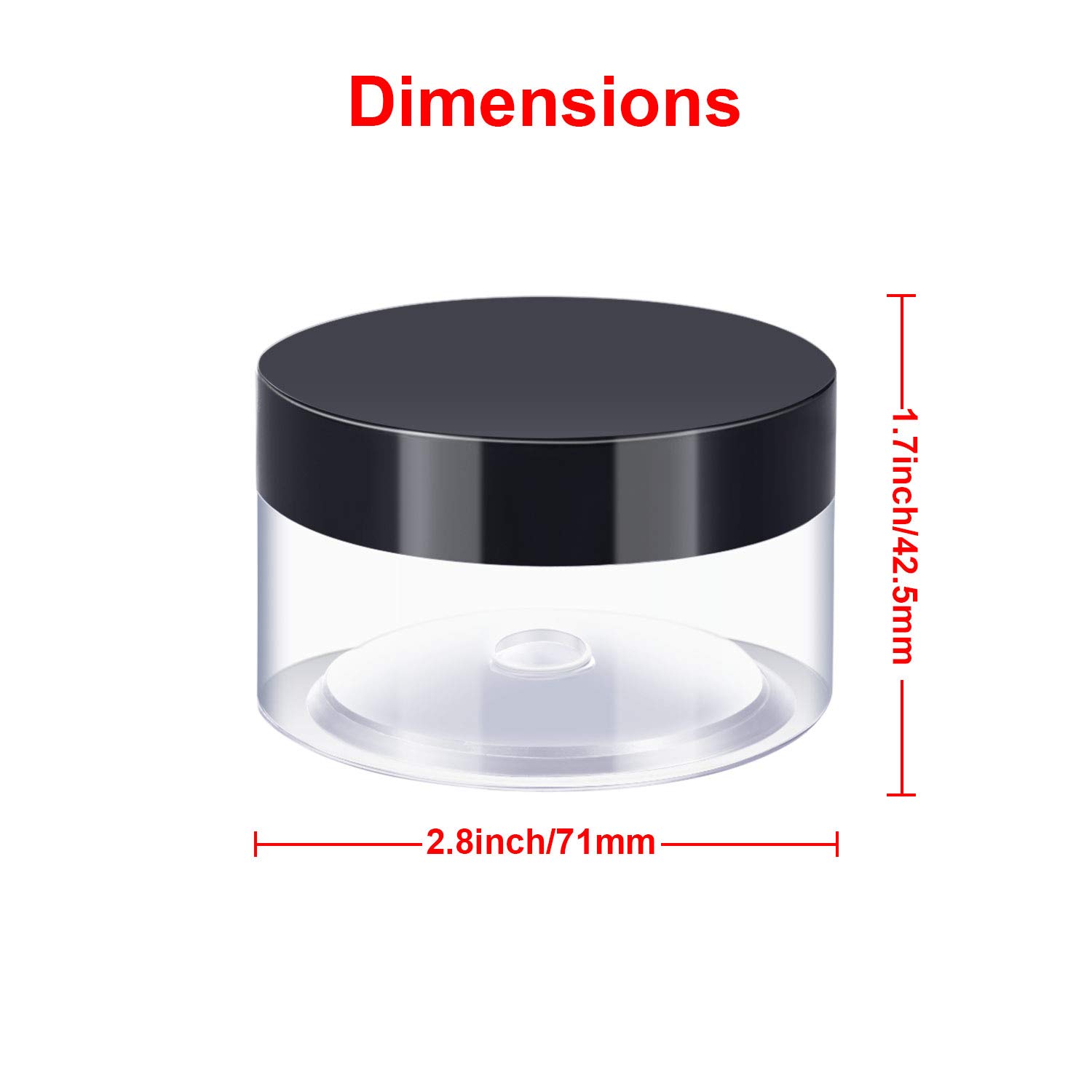 SATINIOR 24-Piece Clear Plastic Jars with Black Lids - 4 oz Round Wide-Mouth Storage Containers for Cosmetics, Creams, Lotions, DIY Crafts & Food Storage | Perfect for Home Organization, Travel & Beauty Products