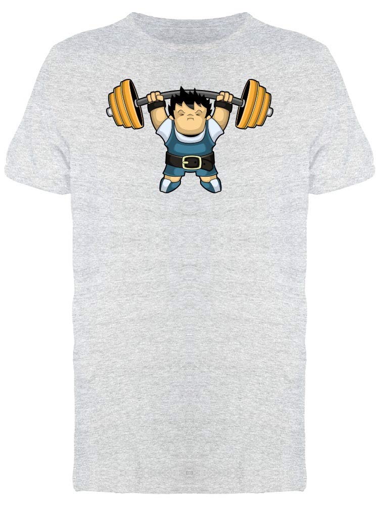 Cool Weightlifter Man Cartoon T-Shirt for Men - Funny Gym Workout Tee - Perfect for Bodybuilding, Powerlifting & Fitness Enthusiasts