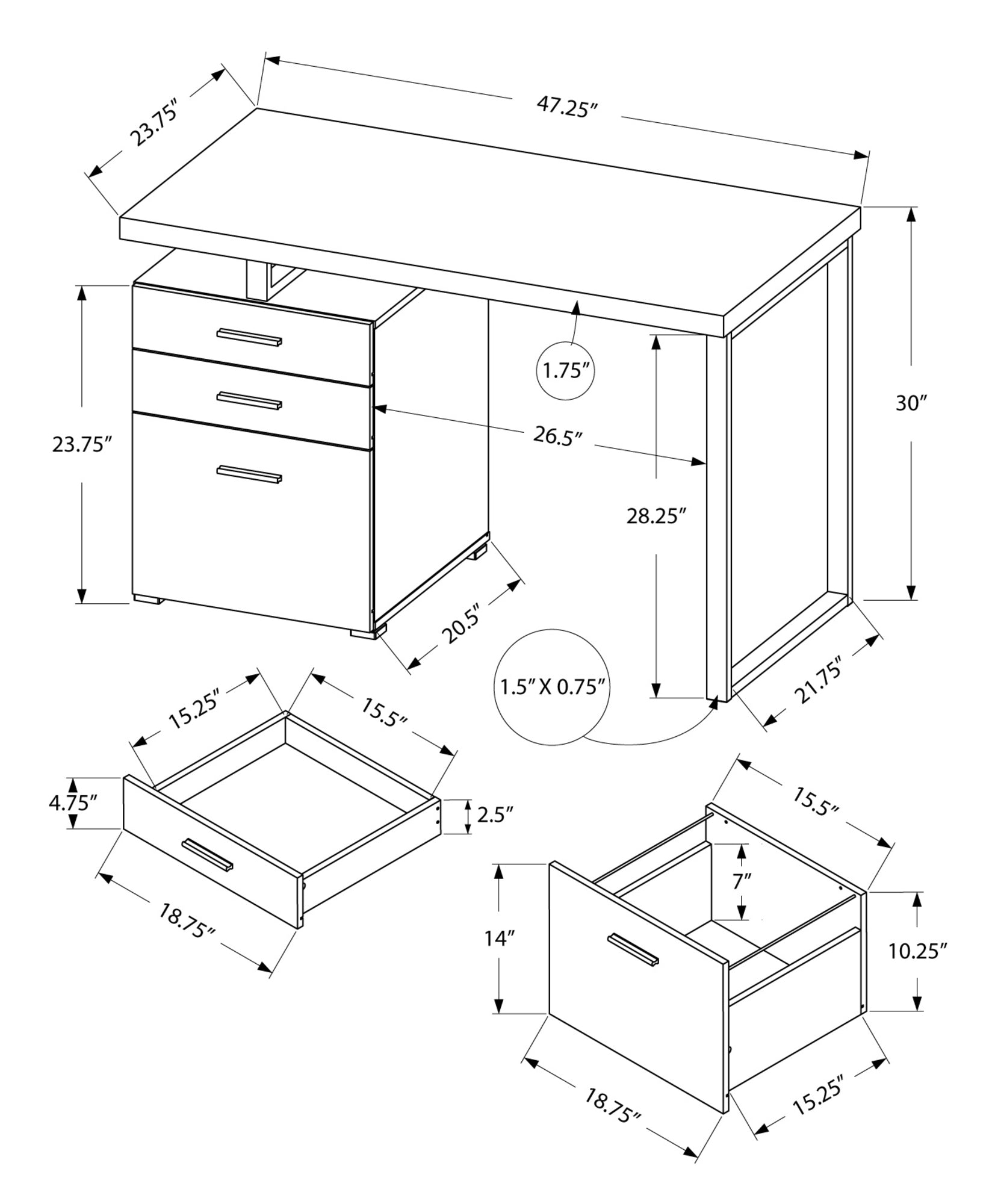 48L Office Series Dark Taupe L-Shaped Desk - Left or Right Facing for Home & Office Workspace