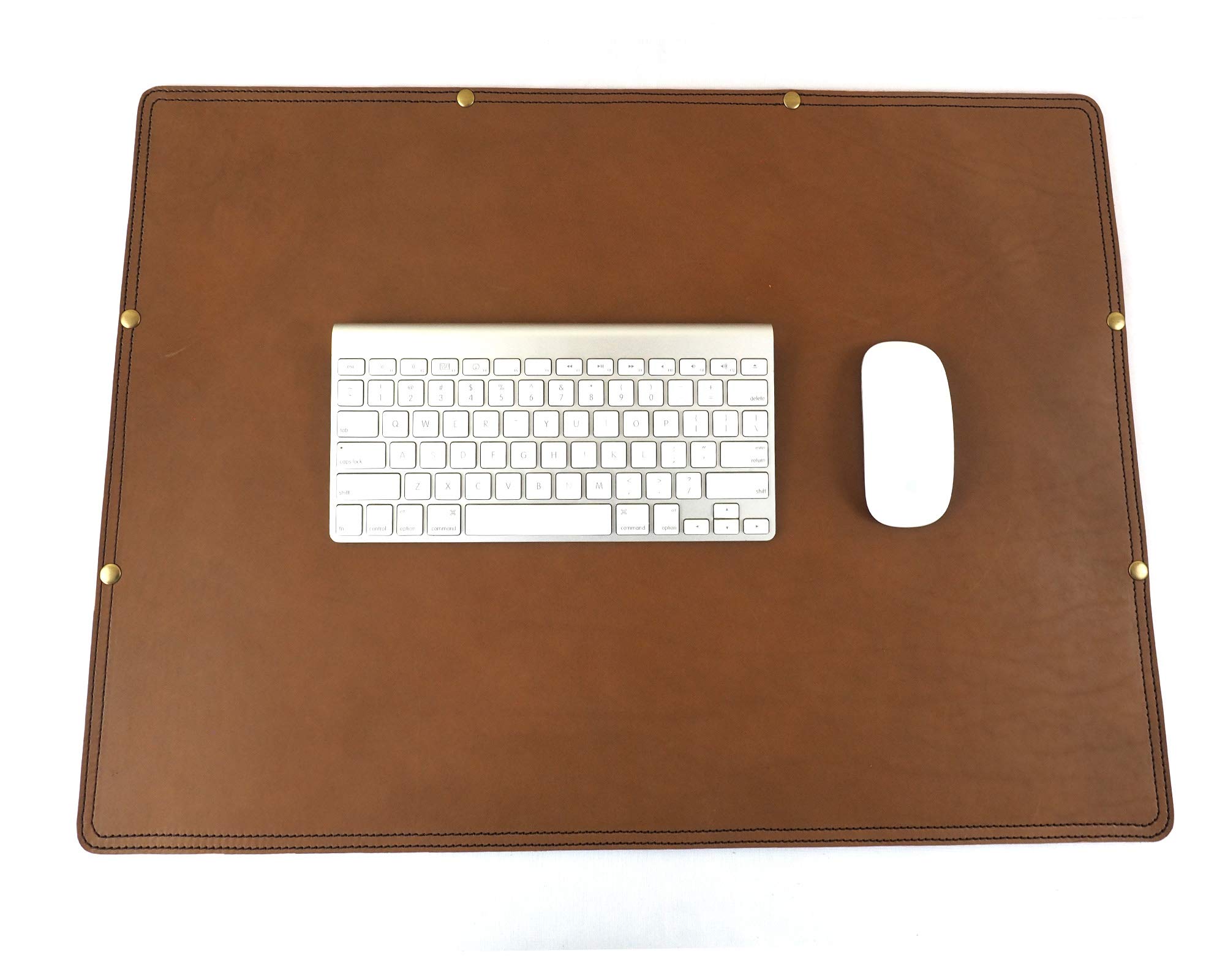 Premium Marlondo Leather Desk Blotter Pad - Handcrafted Genuine Leather Office Desk Mat with Suede Lining - Large Mouse Pad for Computer Workstations (Black/Brown) - Perfect for Home Office, Executive Desks & Workspace Organization